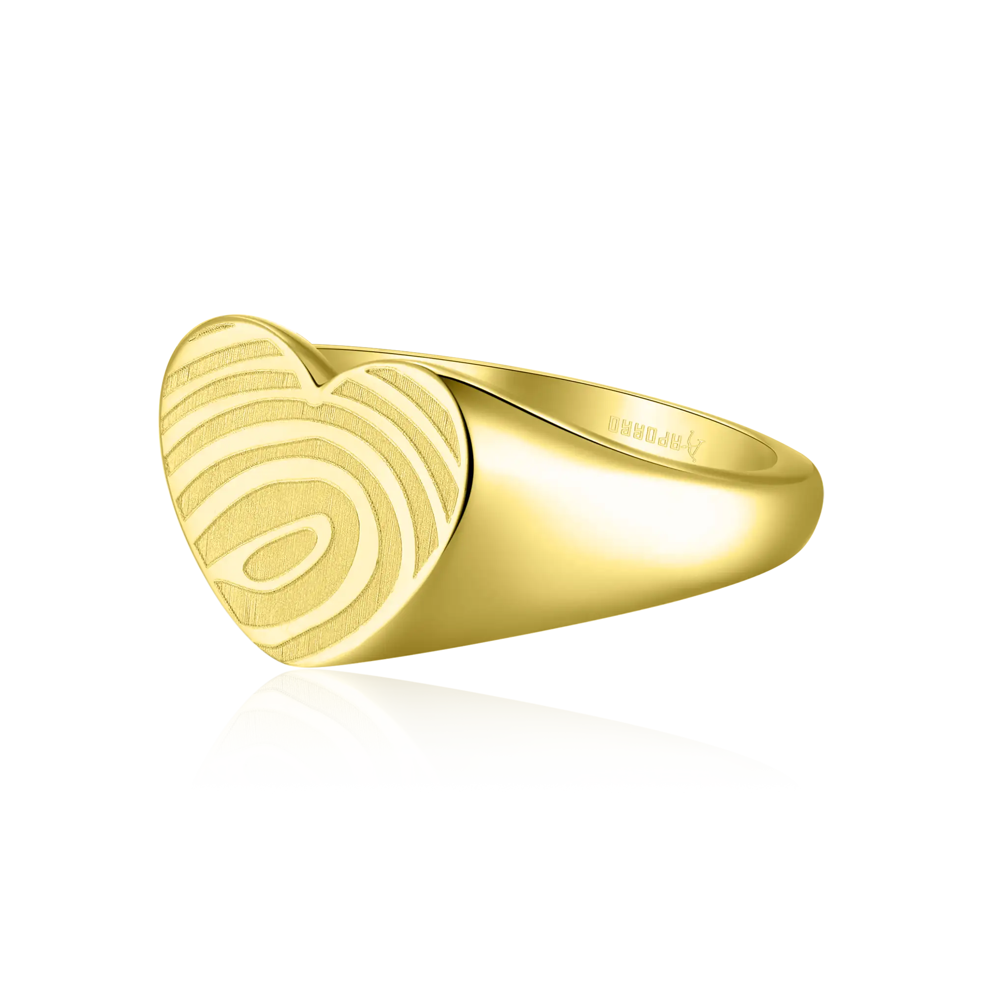Custom Heart Signet Ring - Fingerprint - Image 8