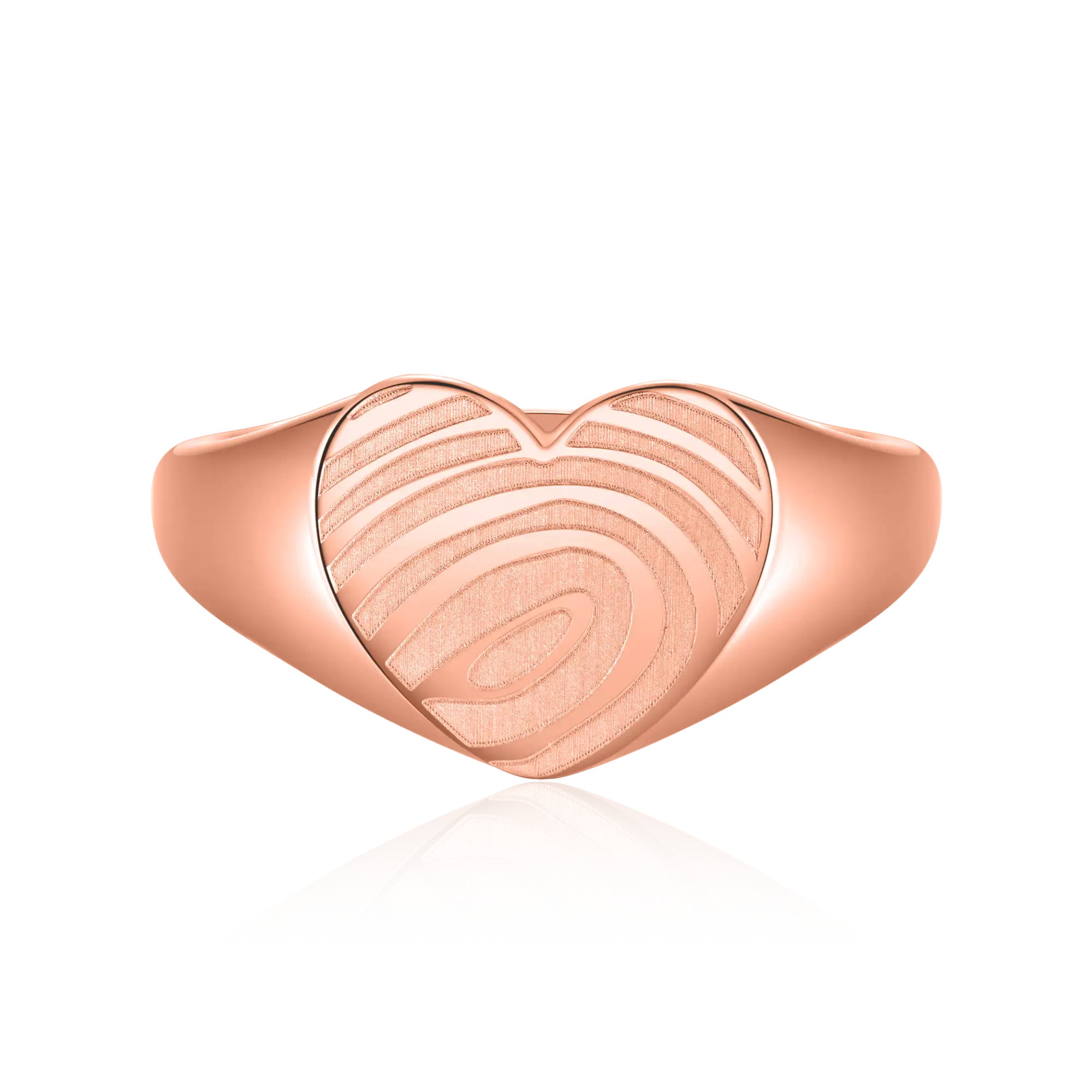 Custom Heart Signet Ring - Fingerprint - Image 9