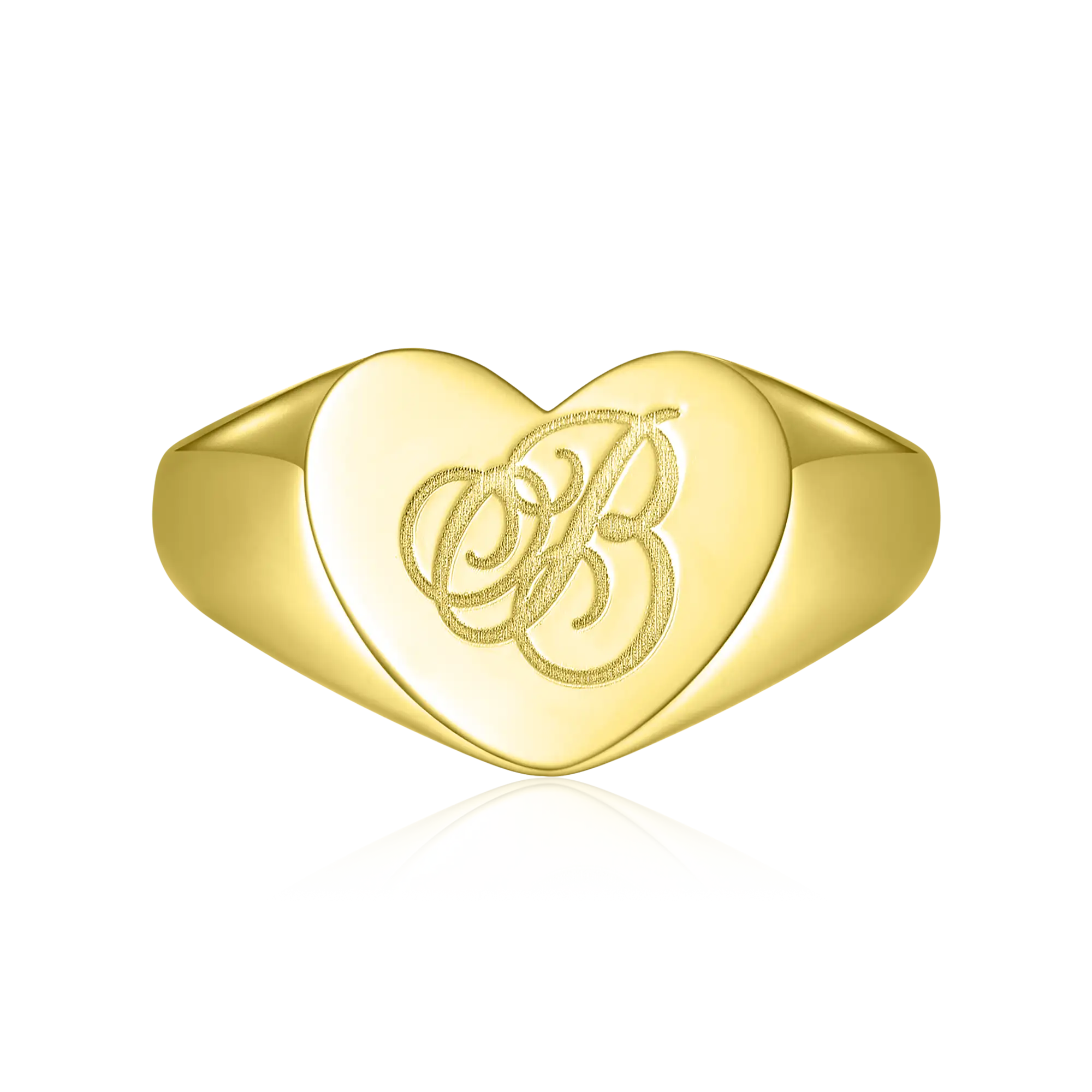 Custom Heart Signet Ring - Letter - Image 5