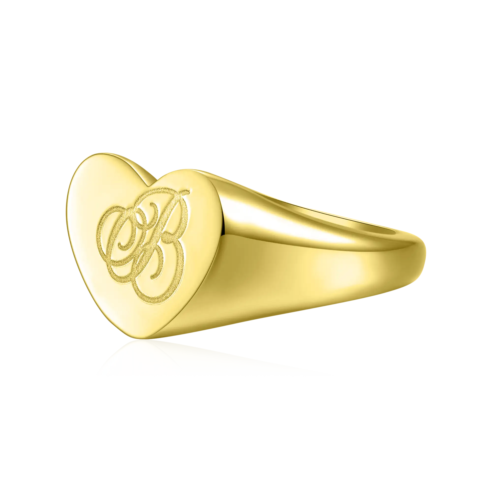 Custom Heart Signet Ring - Letter - Image 6