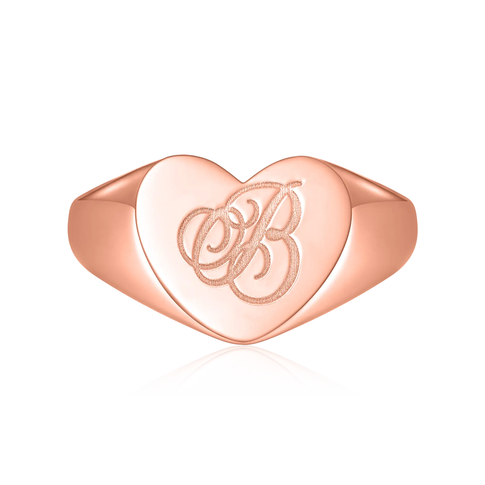 Custom Heart Signet Ring - Letter - Image 8