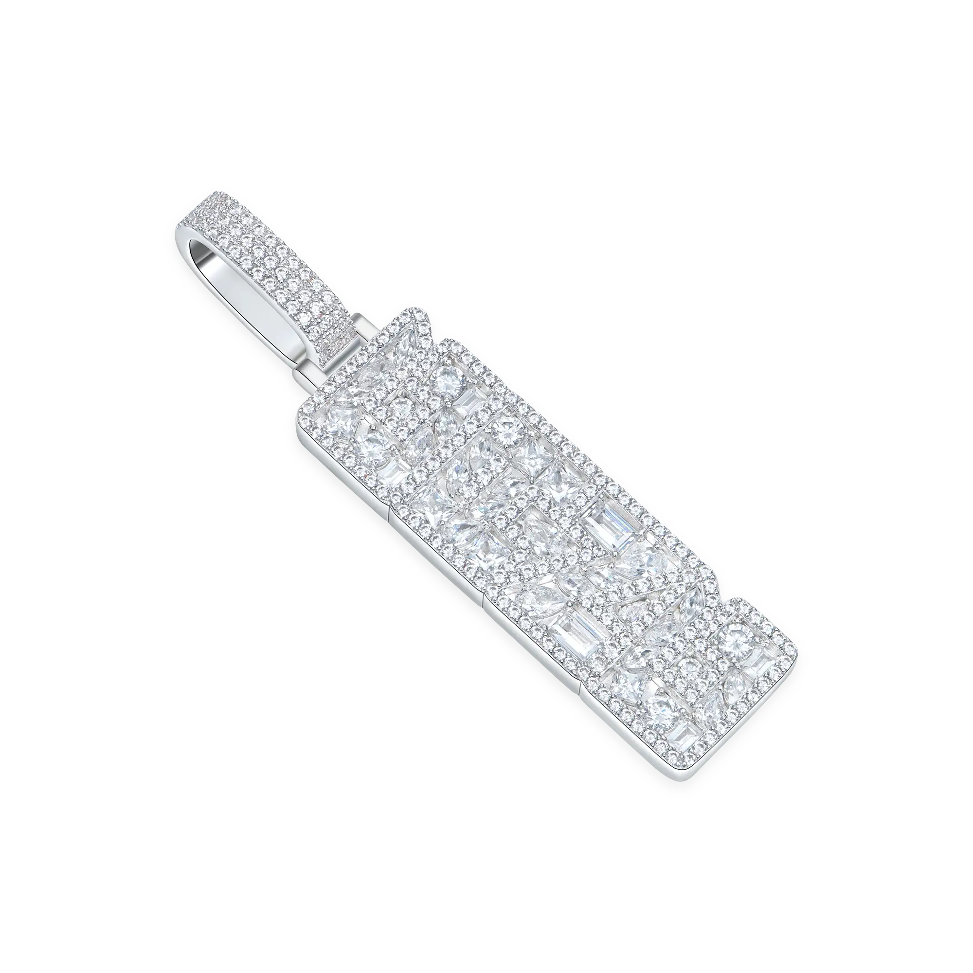 Custom Iced Mix-cut Vertical Pendant - Image 4
