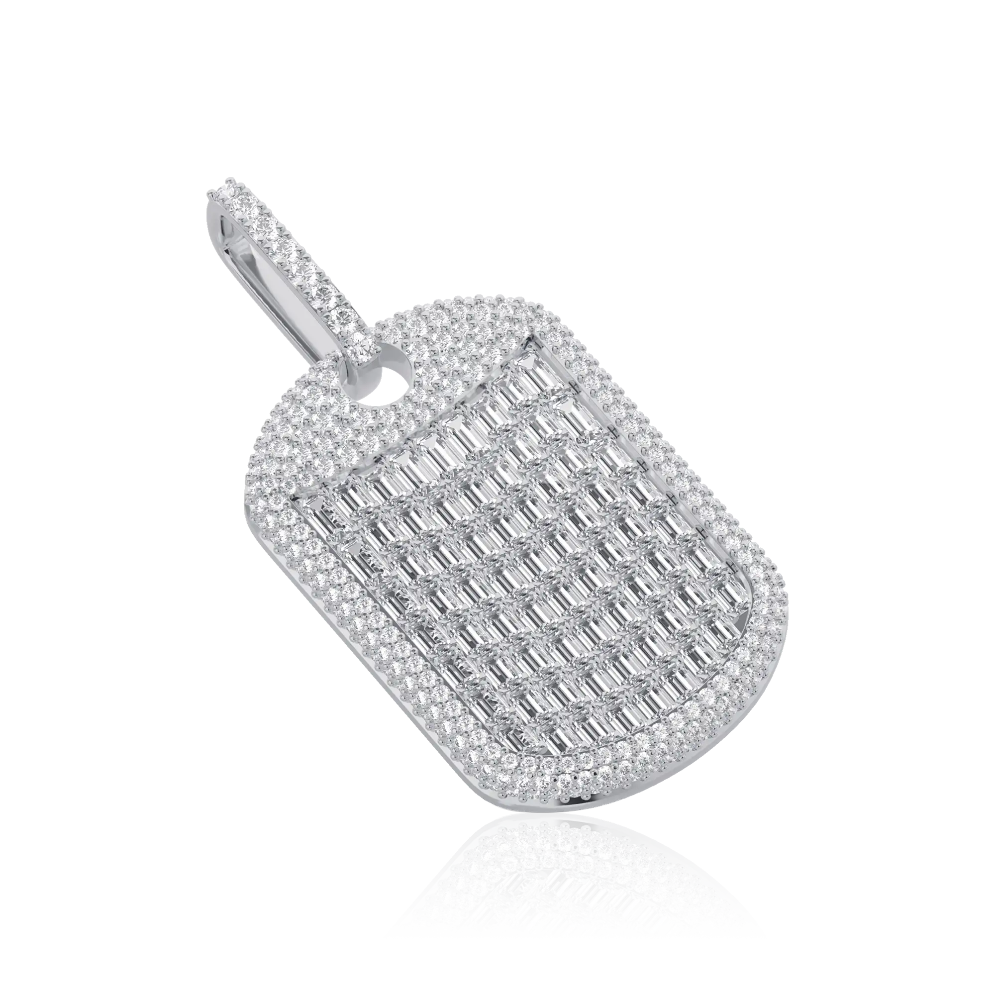 Custom Iced Out Baguette Cut Dog Tag Pendant - Image 9