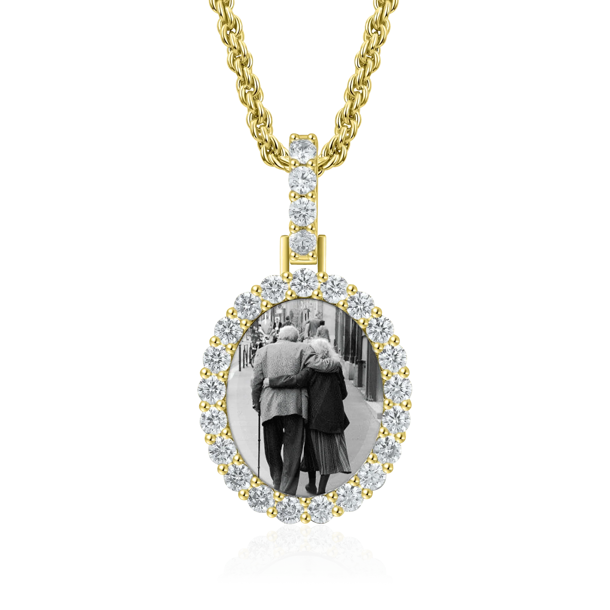 Custom Iced Oval Photo Pendant - Image 11