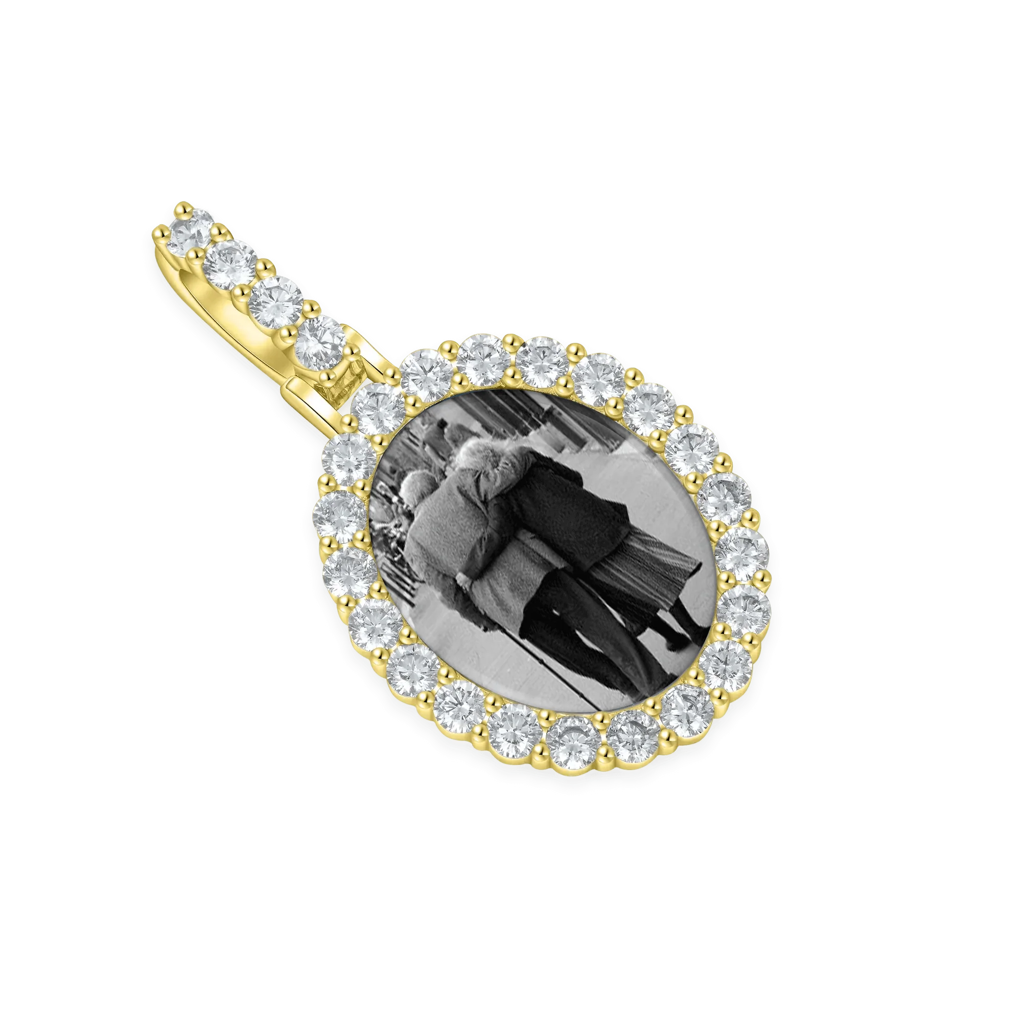 Custom Iced Oval Photo Pendant - Image 12