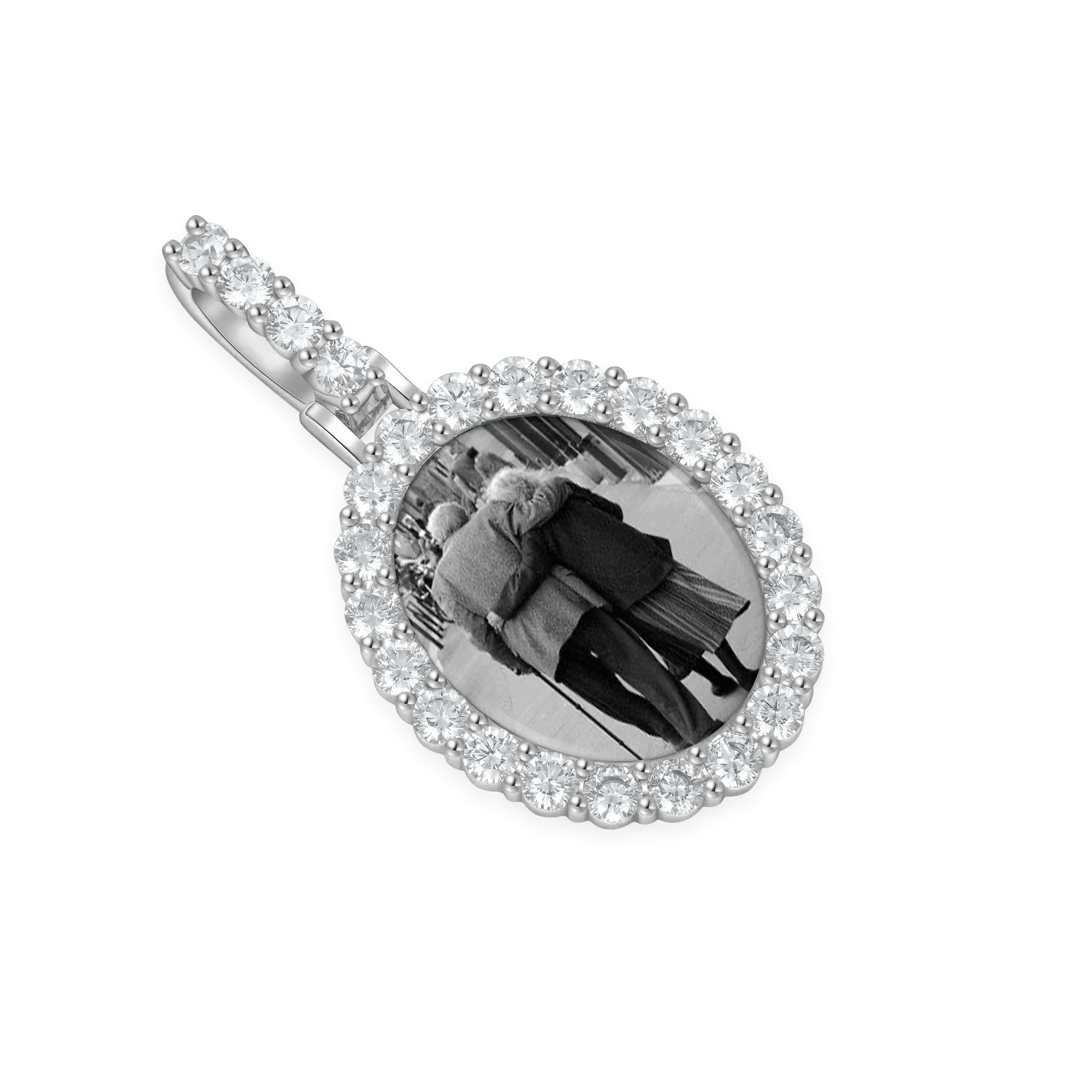Custom Iced Oval Photo Pendant - Image 14