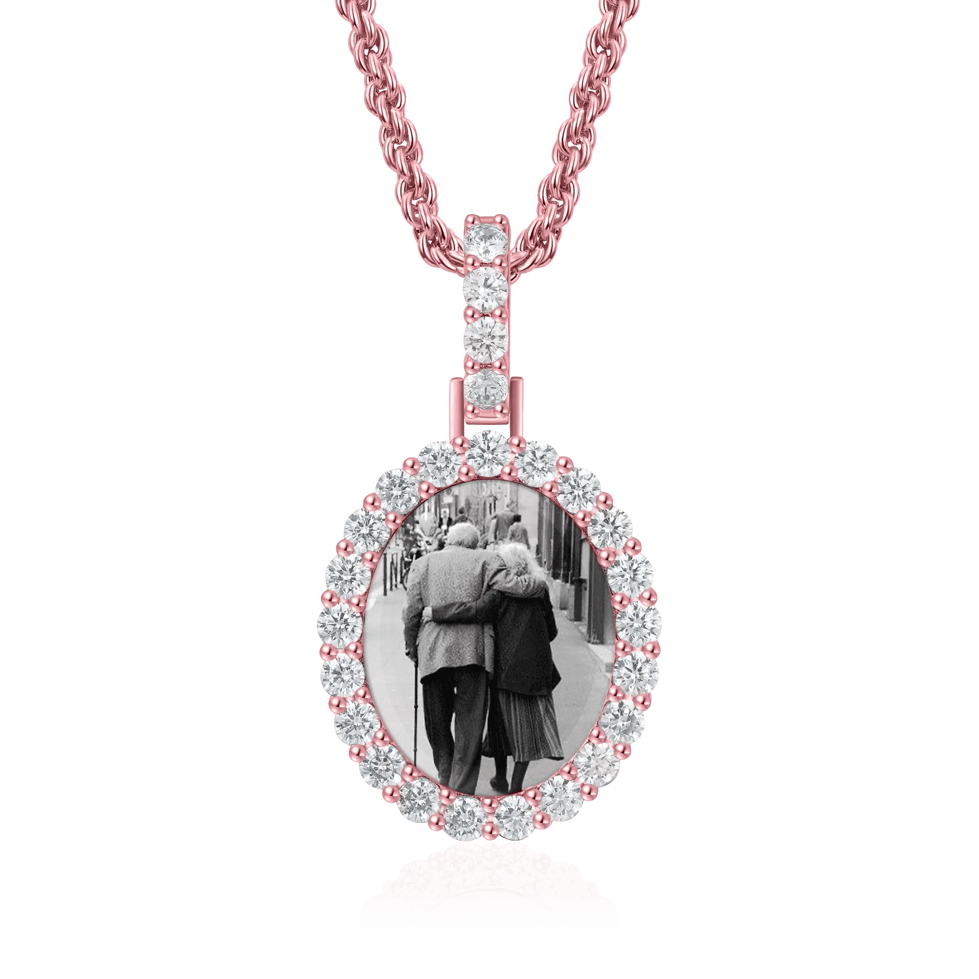 Custom Iced Oval Photo Pendant - Image 15