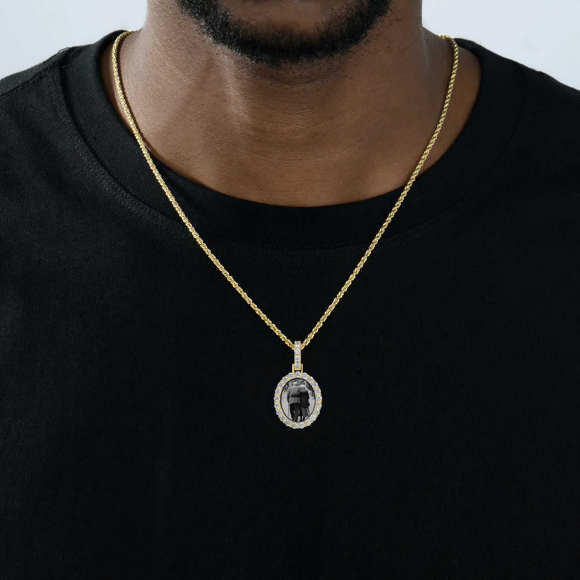 Custom Iced Oval Photo Pendant - Image 17