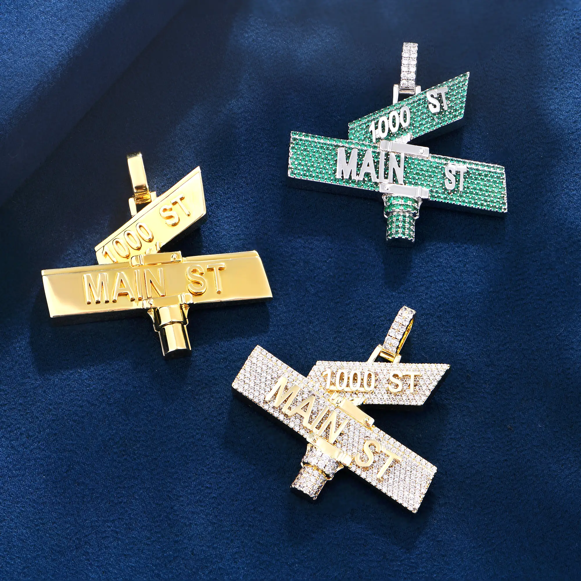 Custom Iced Street Sign Pendant - Image 3