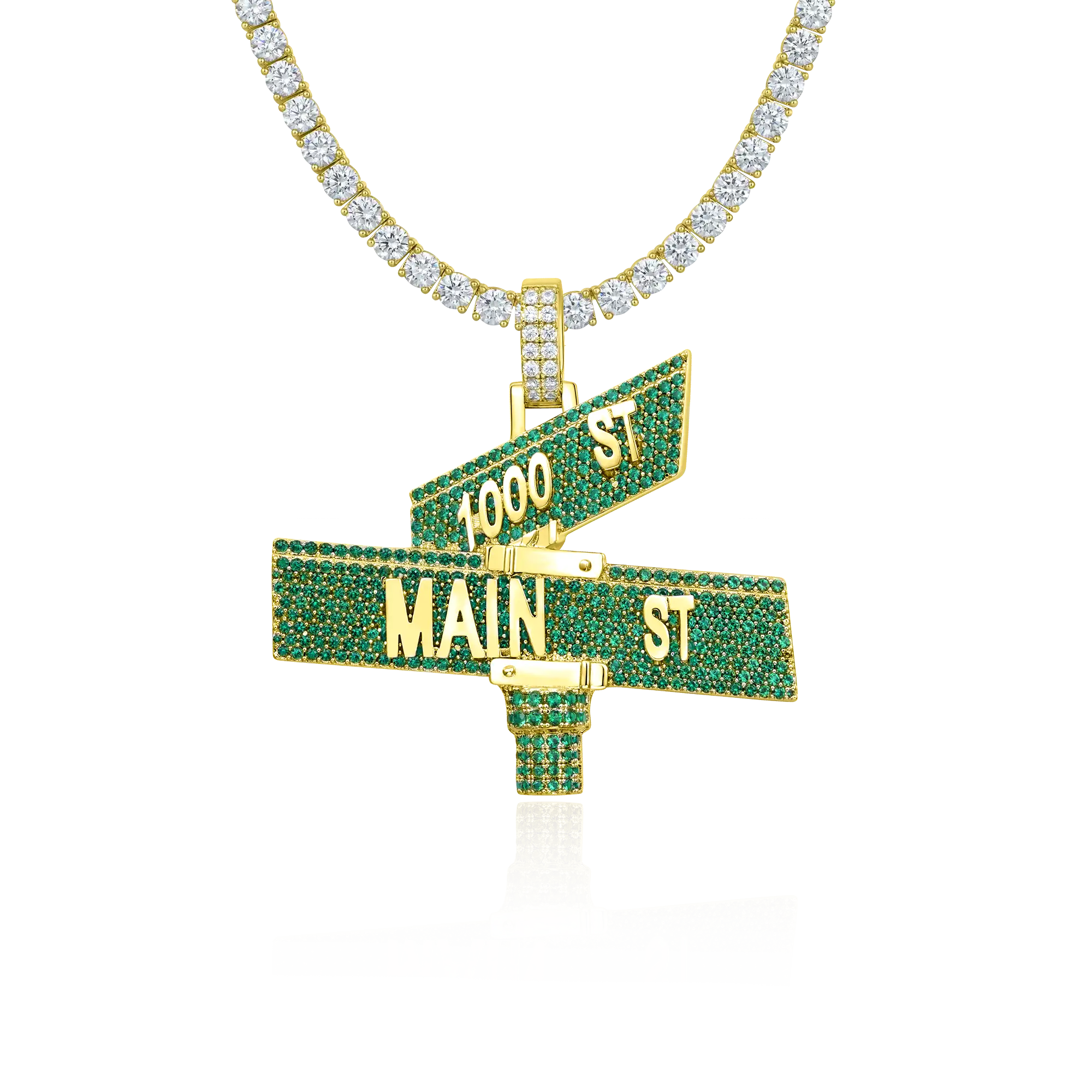 Custom Iced Street Sign Pendant - Image 7