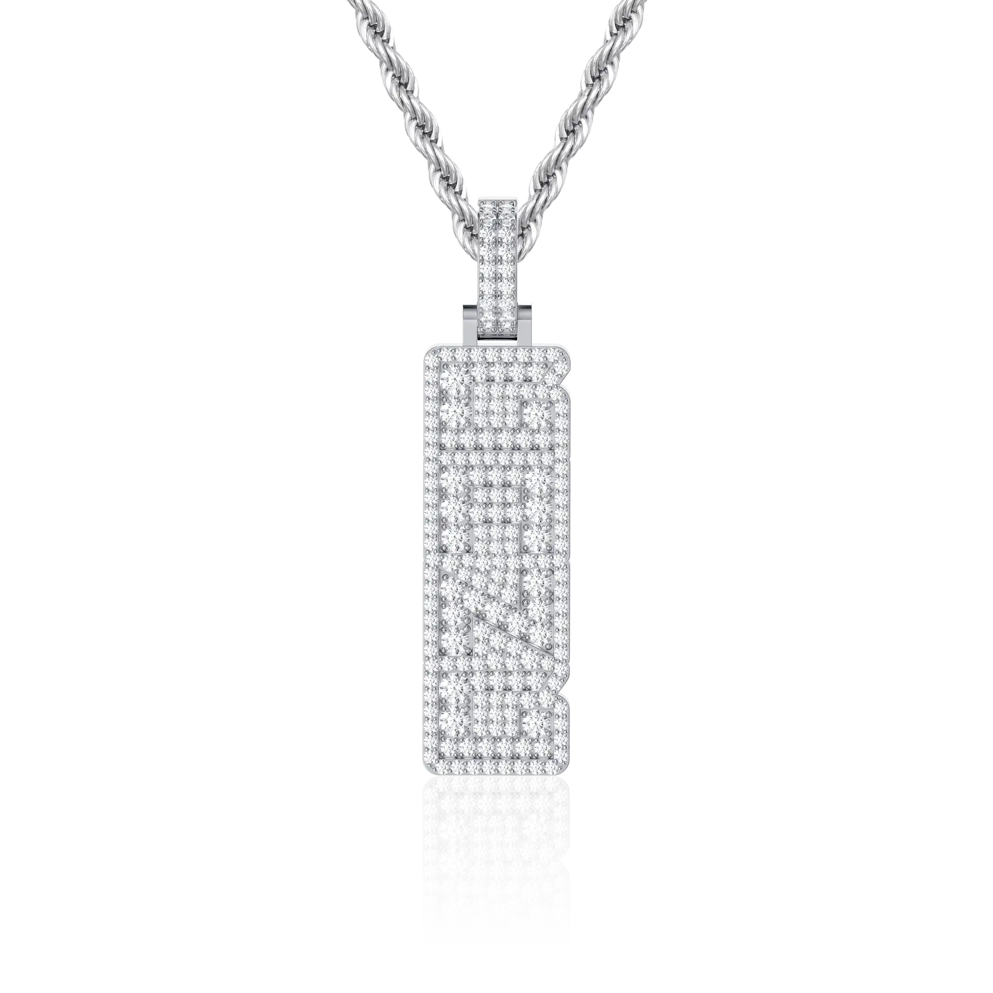Custom Iced Vertical Letter Pendant - Image 6