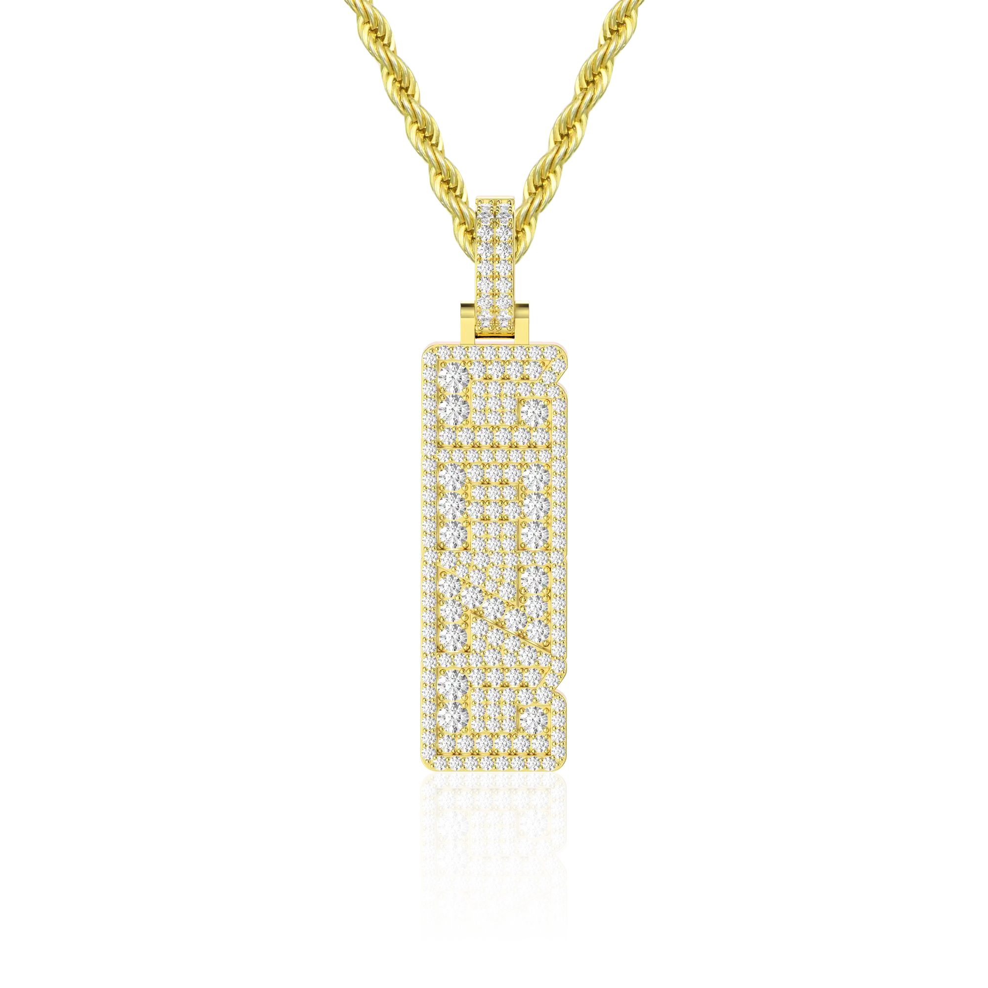 Custom Iced Vertical Letter Pendant - Image 8