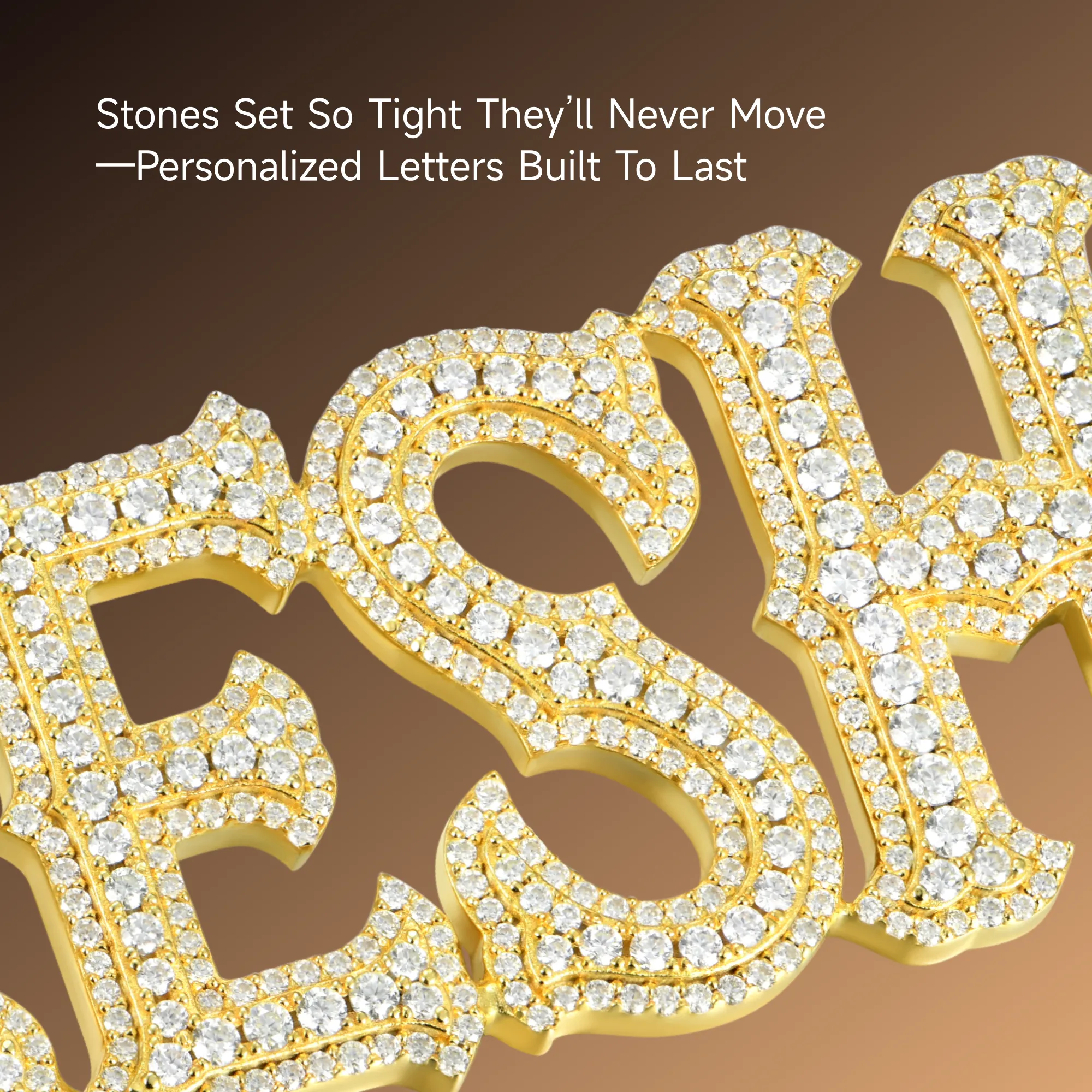 Custom Moissanite Bosox Name Pendant - Image 3