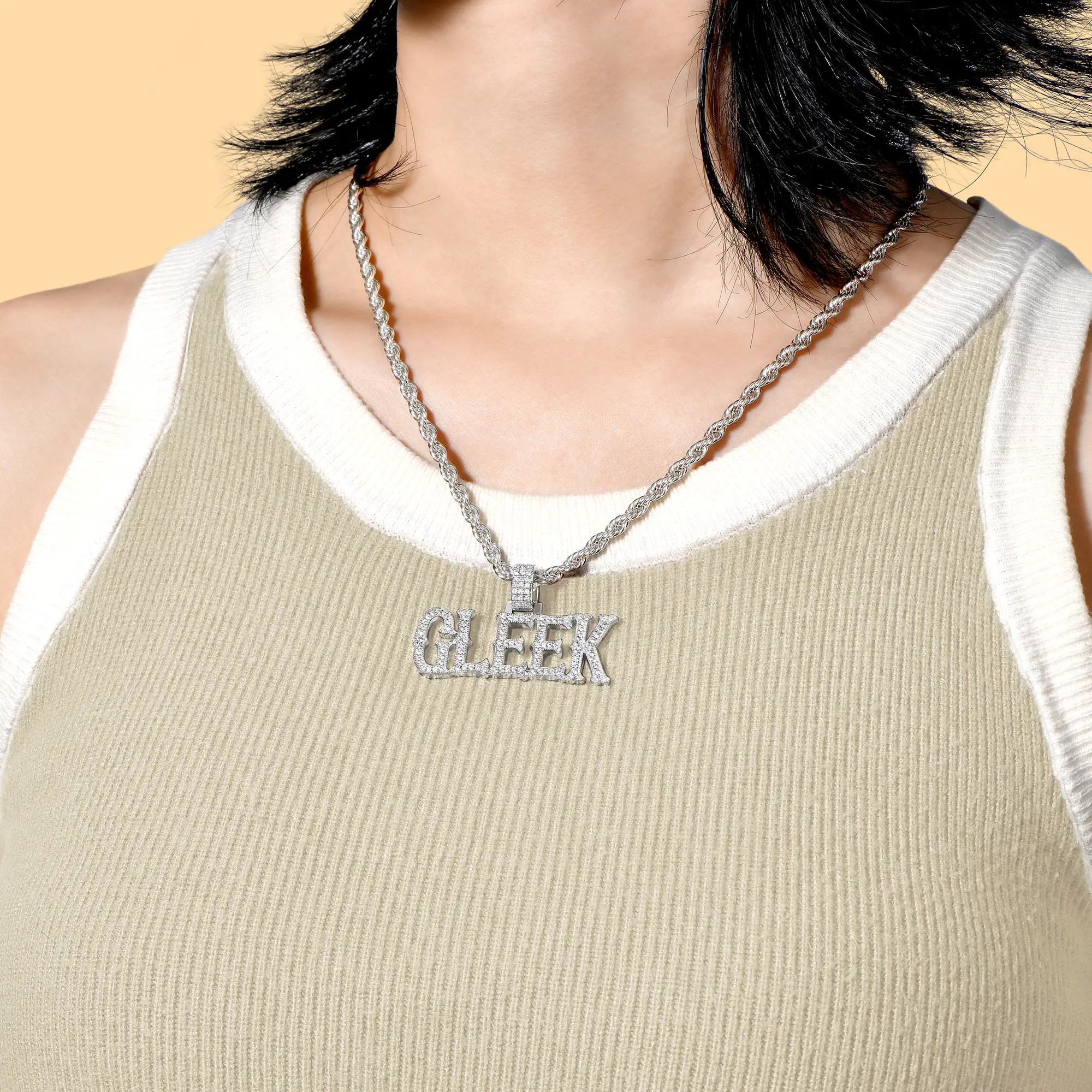 Custom Moissanite Bosox Name Pendant - Image 6