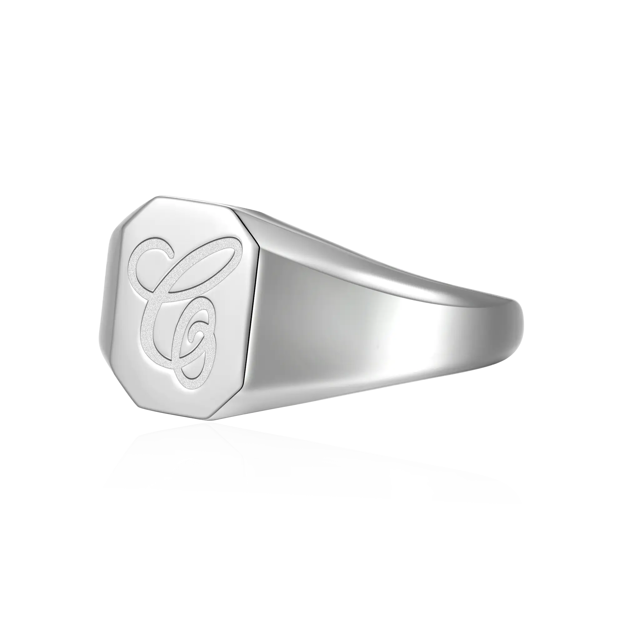 Custom Octagon Signet Ring - Letter - Image 3