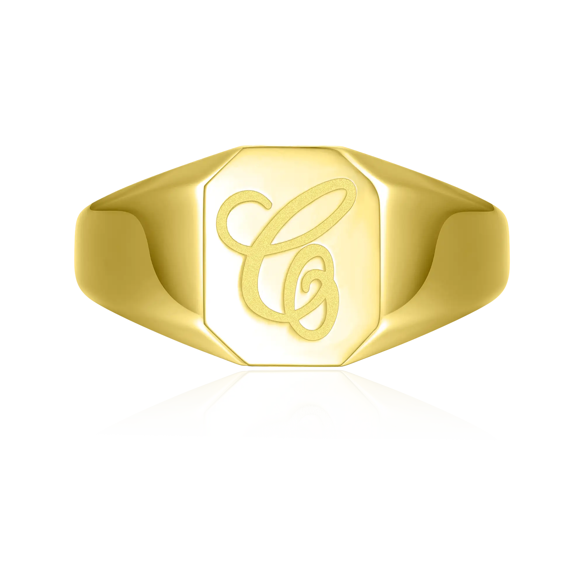 Custom Octagon Signet Ring - Letter - Image 5