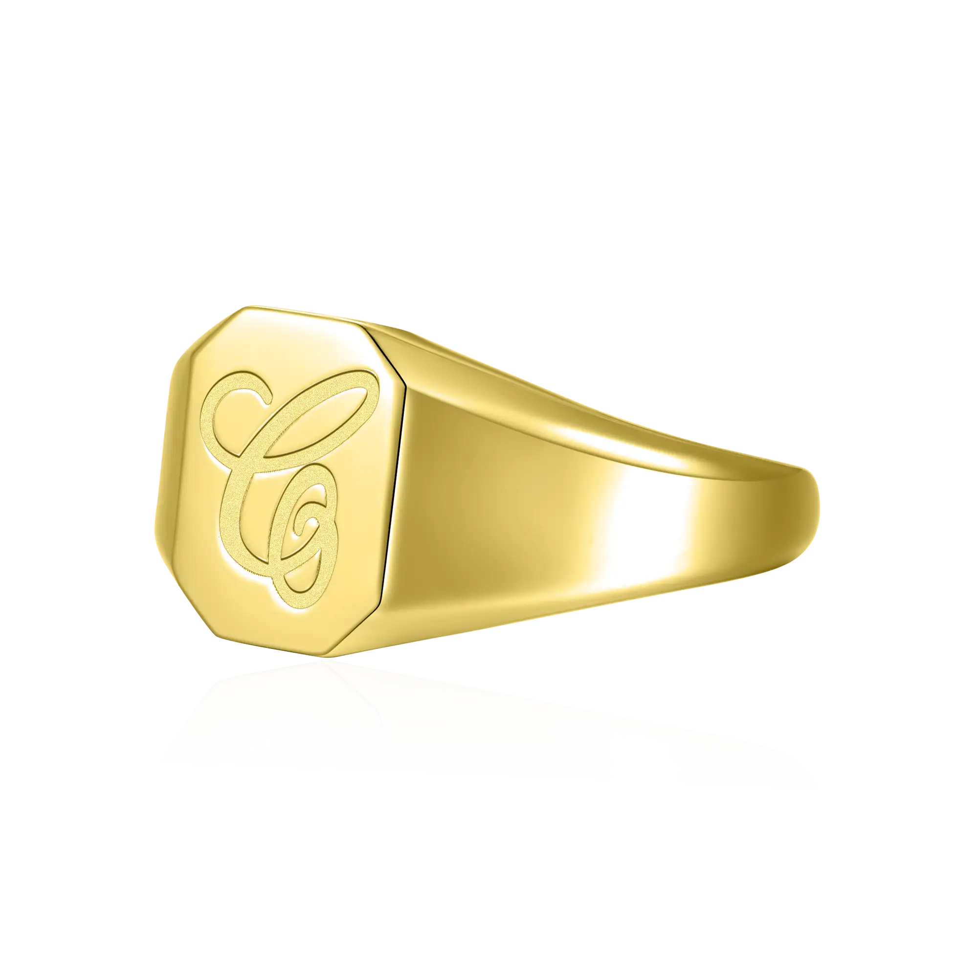 Custom Octagon Signet Ring - Letter - Image 6