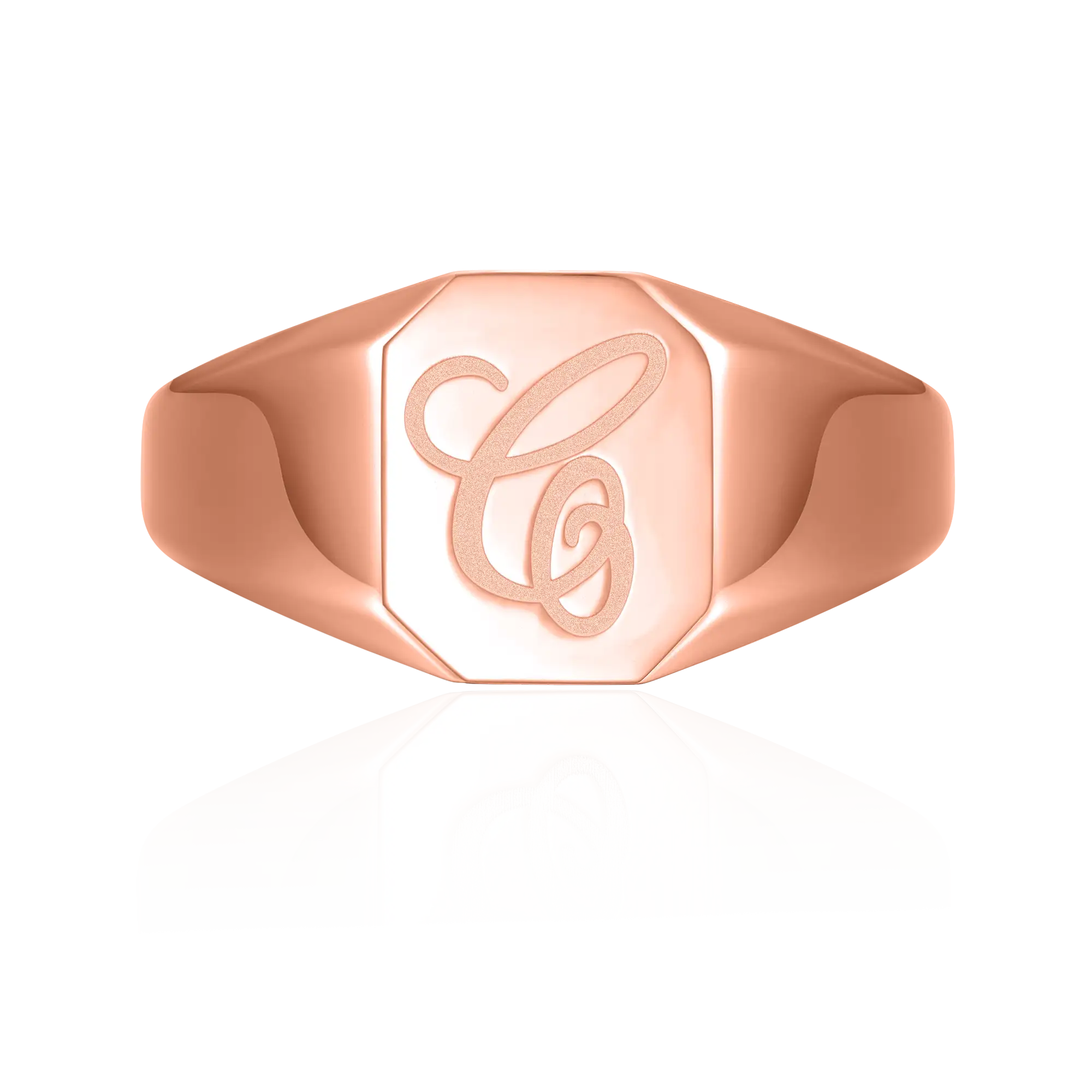 Custom Octagon Signet Ring - Letter - Image 8