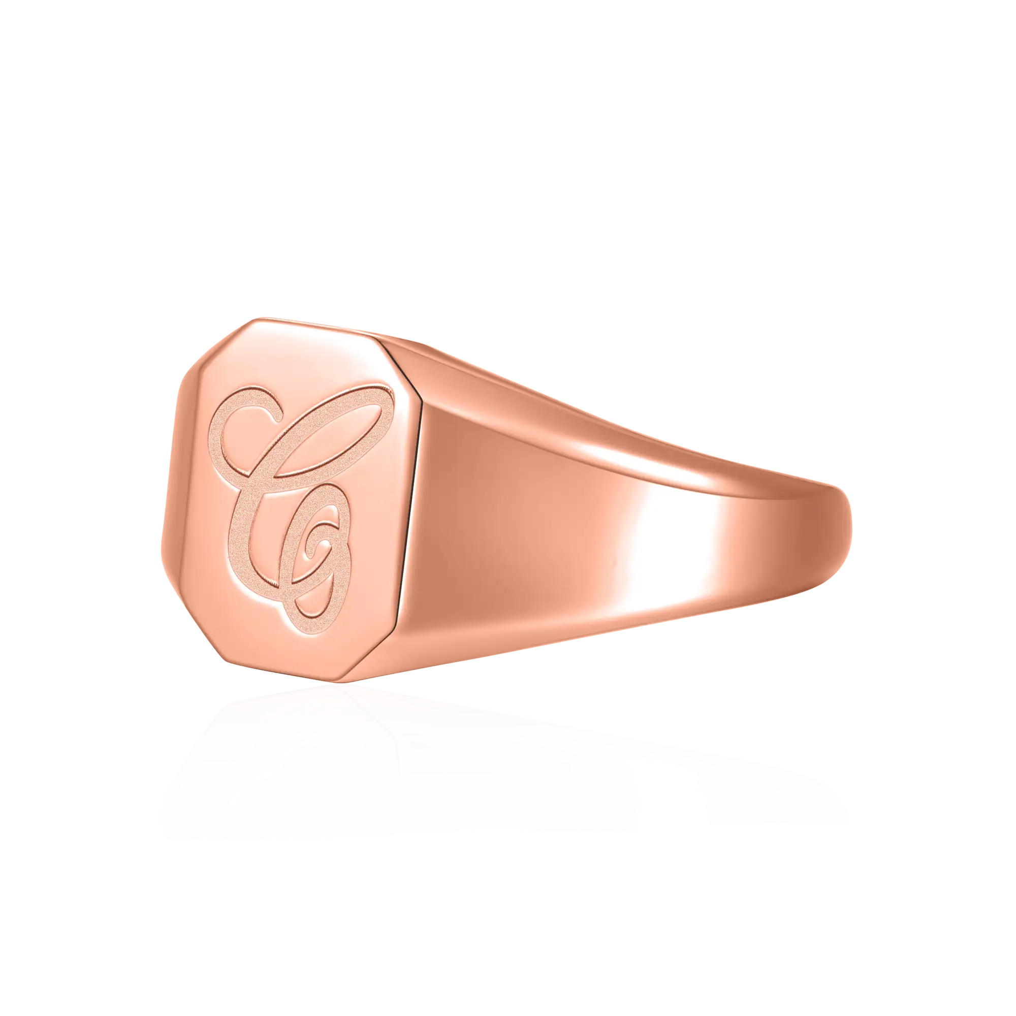 Custom Octagon Signet Ring - Letter - Image 9