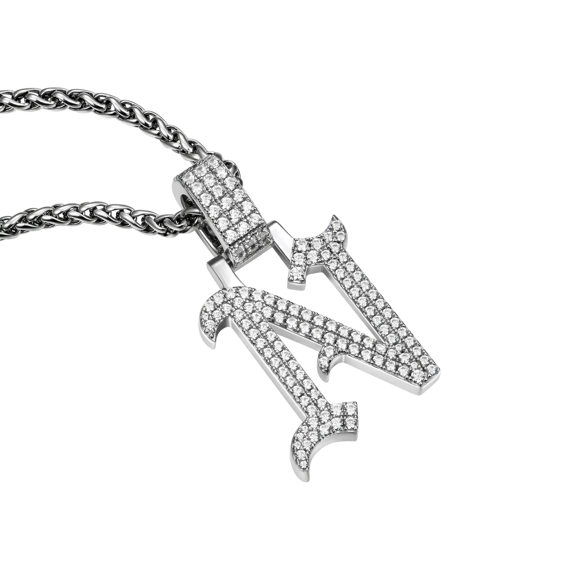 Custom Moissanite Old English Name Pendant - Image 8