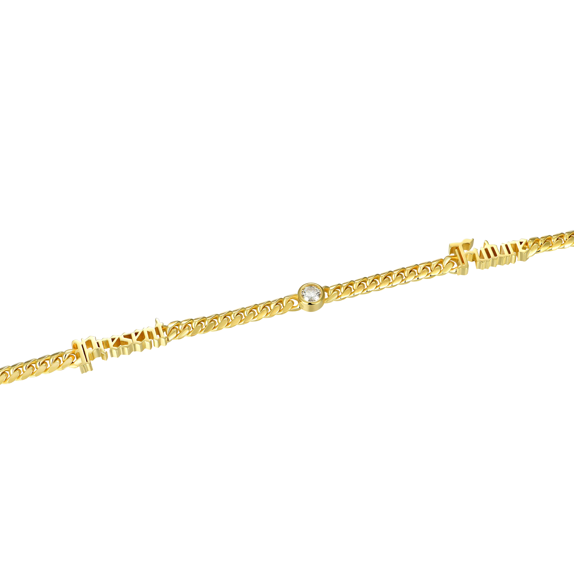 5mm 14k Gold Moissanite Custom Old English Name Necklace - Image 2