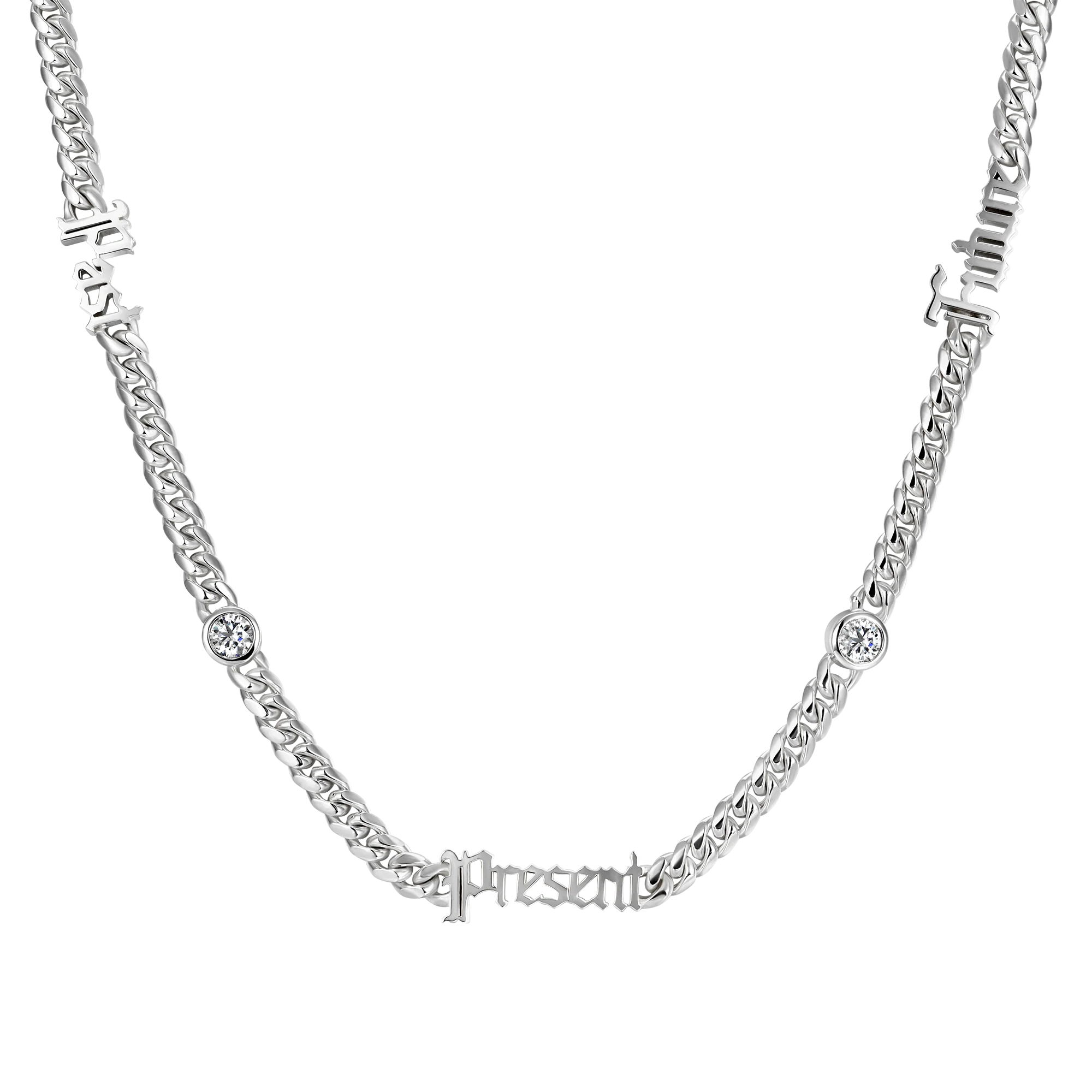 5mm 14k Gold Moissanite Custom Old English Name Necklace - Image 5