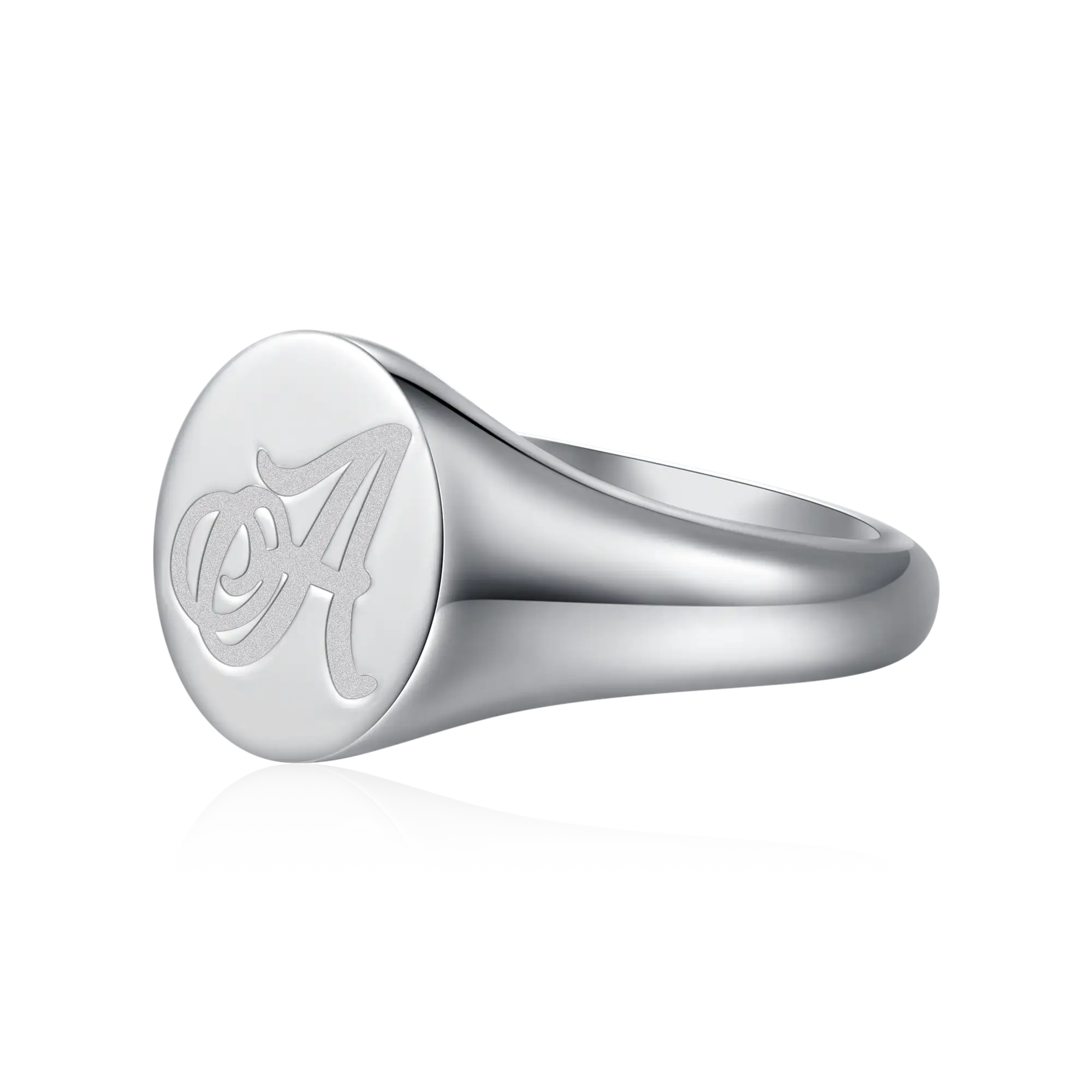 Custom Oval Signet Ring - Letter - Image 3