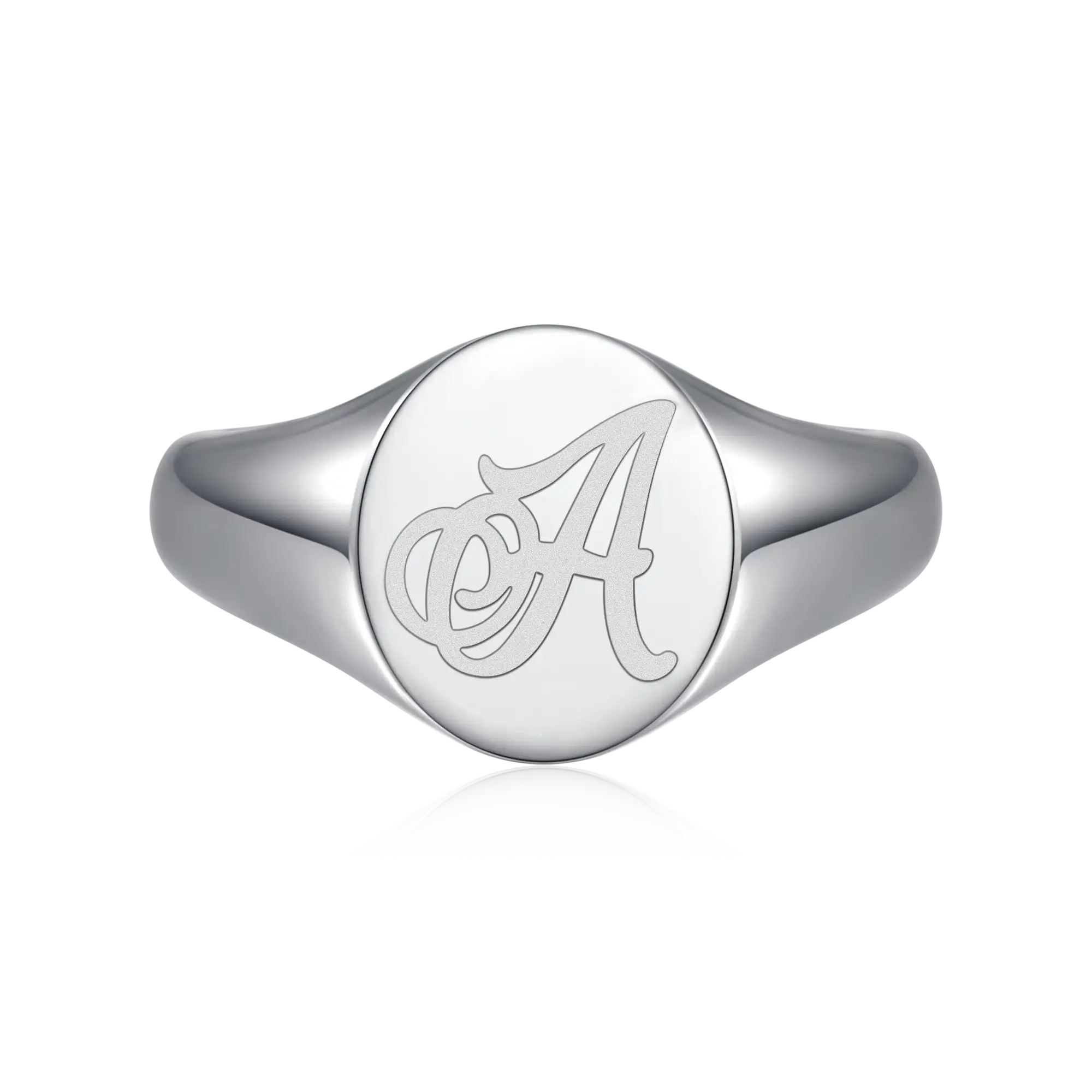 Custom Oval Signet Ring - Letter - Image 4