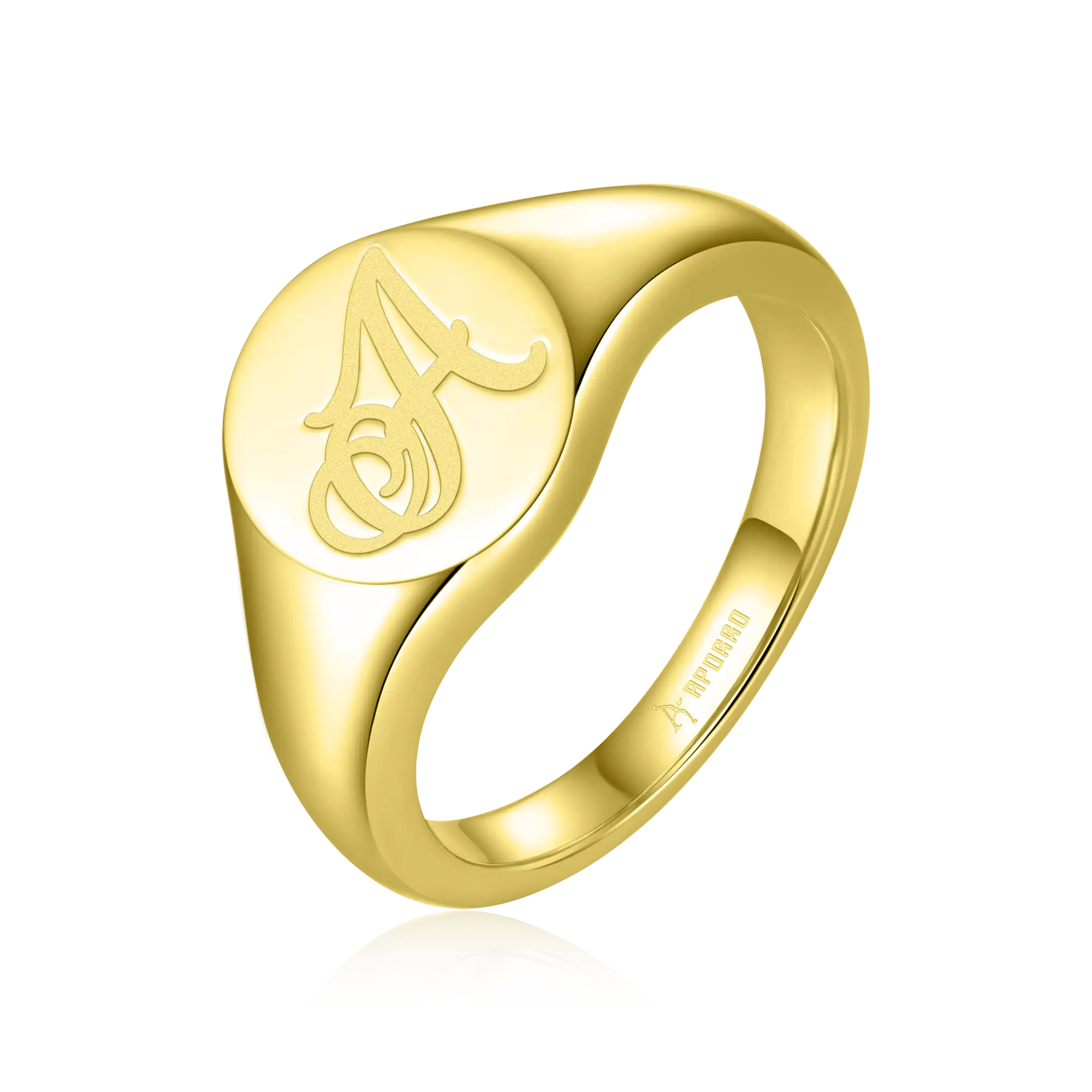 Custom Oval Signet Ring - Letter - Image 5