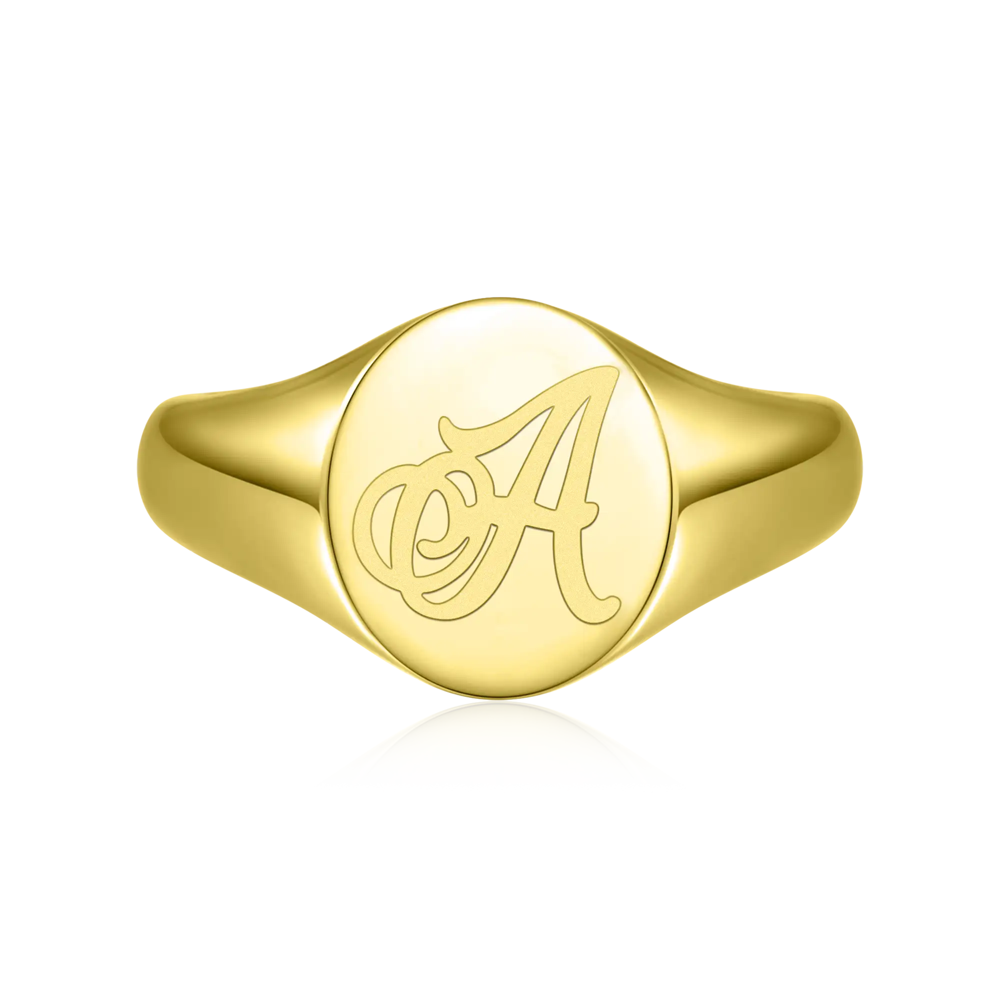 Custom Oval Signet Ring - Letter - Image 6