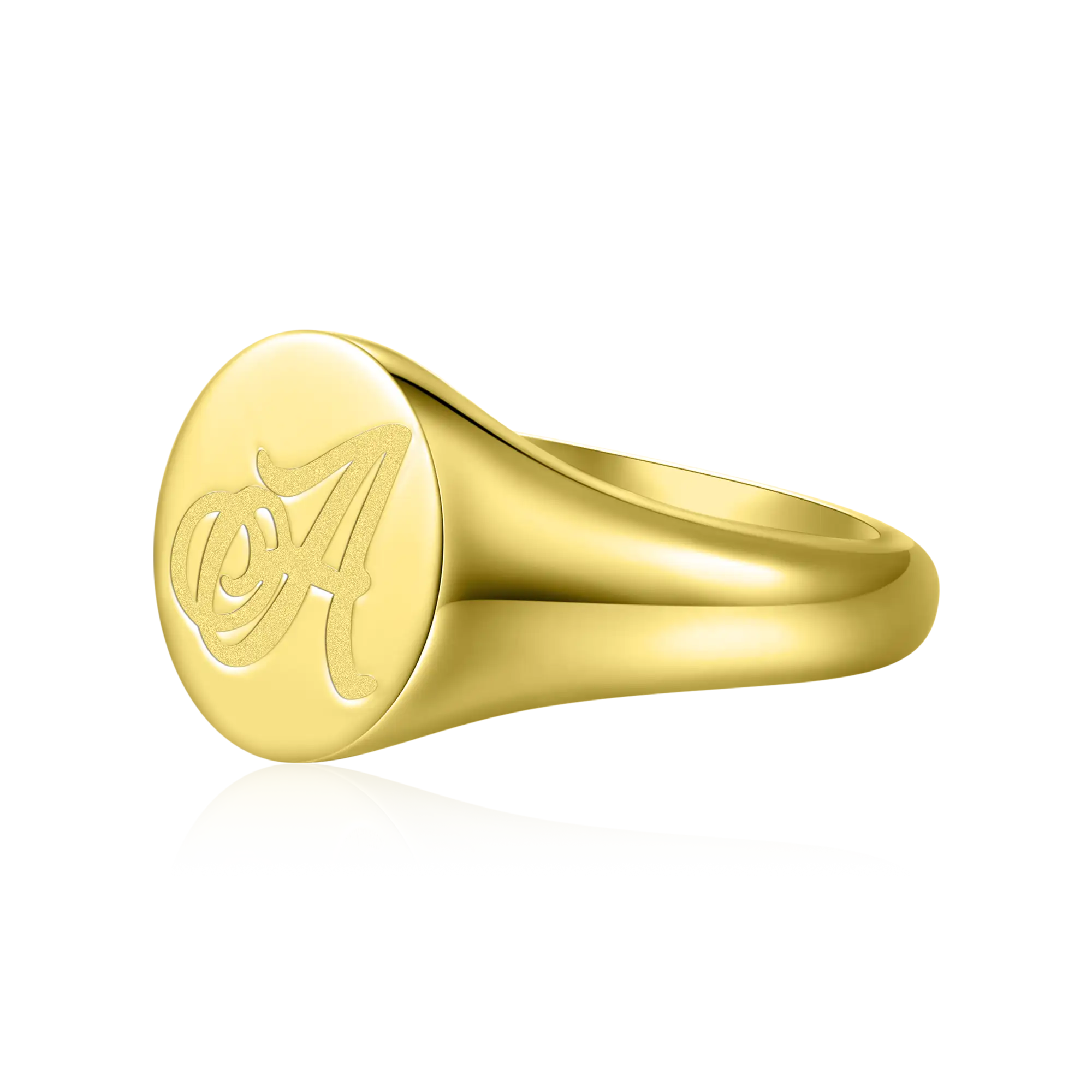 Custom Oval Signet Ring - Letter - Image 7