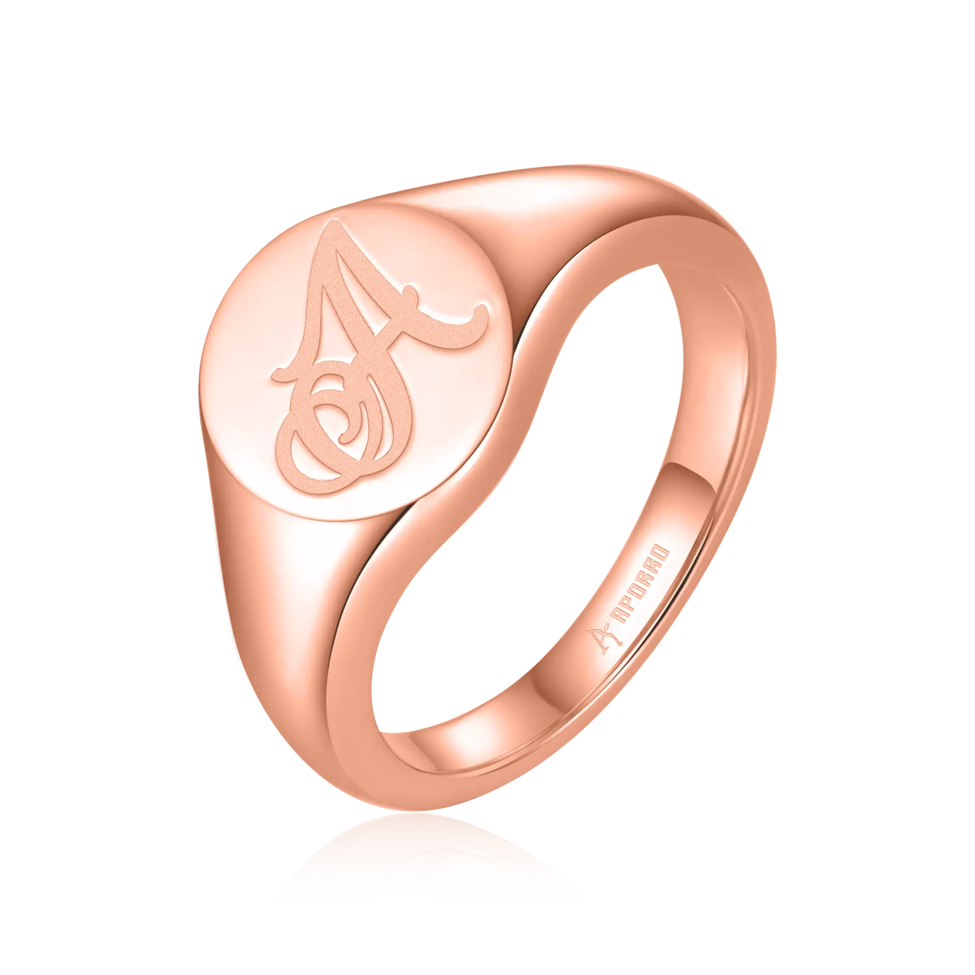 Custom Oval Signet Ring - Letter - Image 8