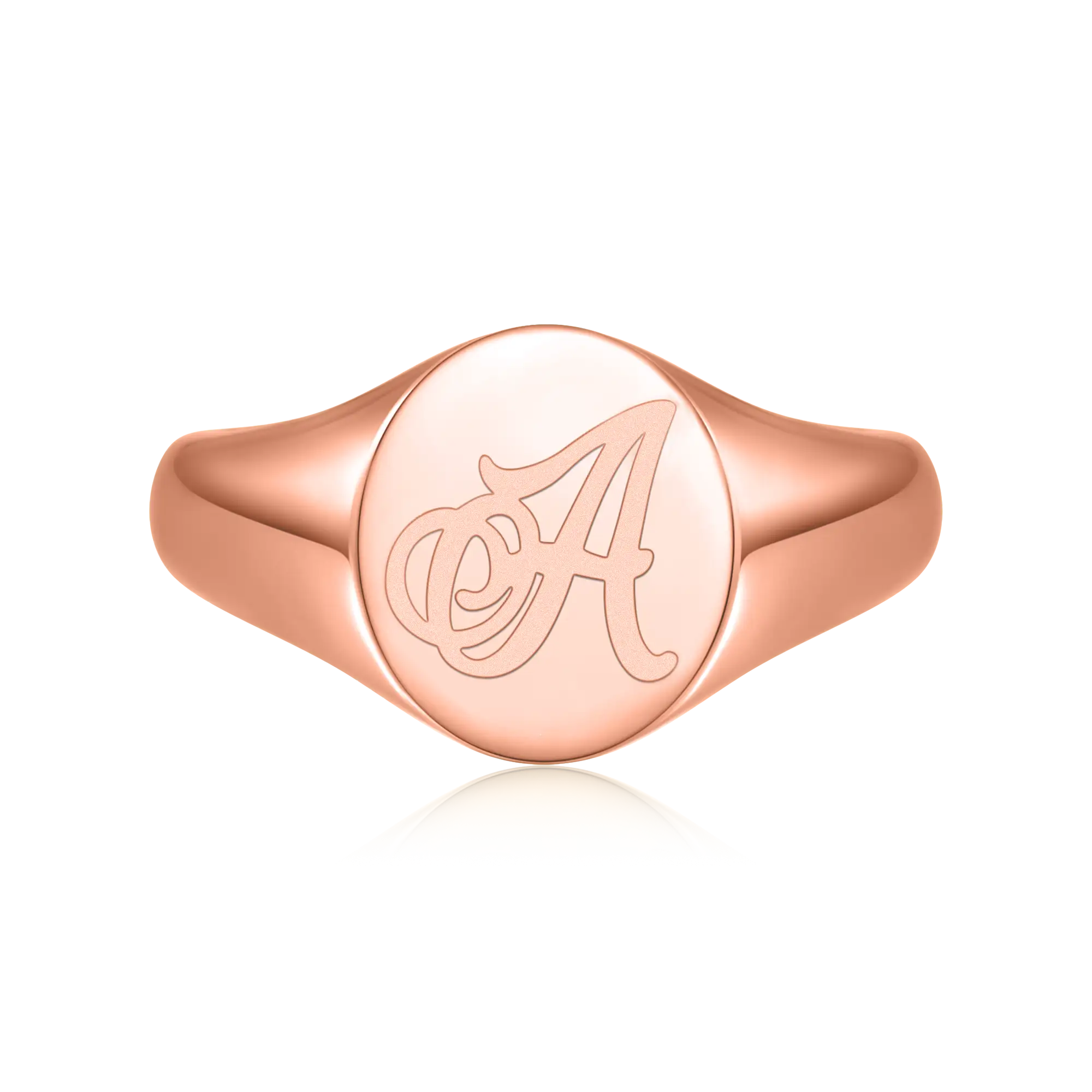 Custom Oval Signet Ring - Letter - Image 9