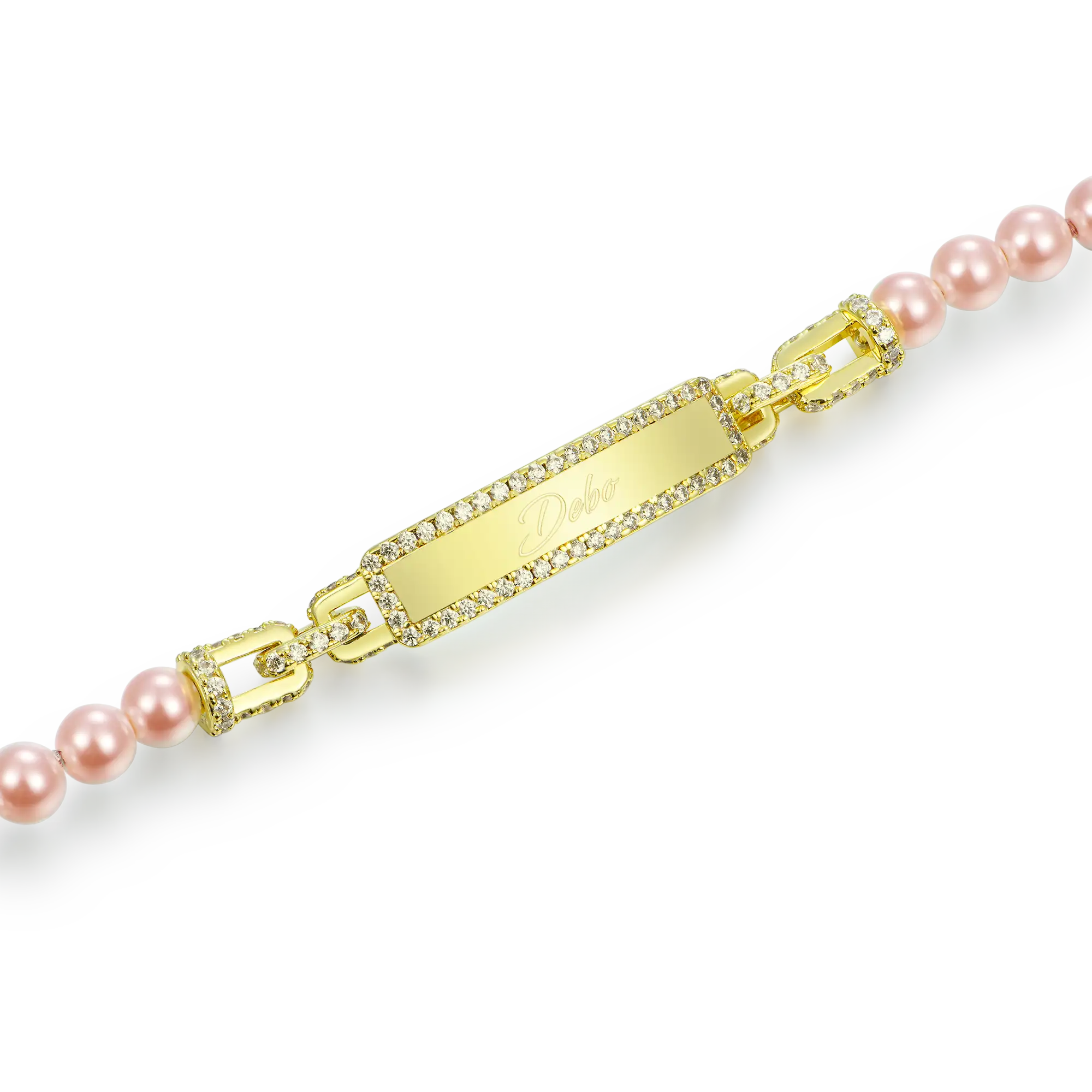Custom Pearl Name Tag Bracelet - 5mm - Image 10