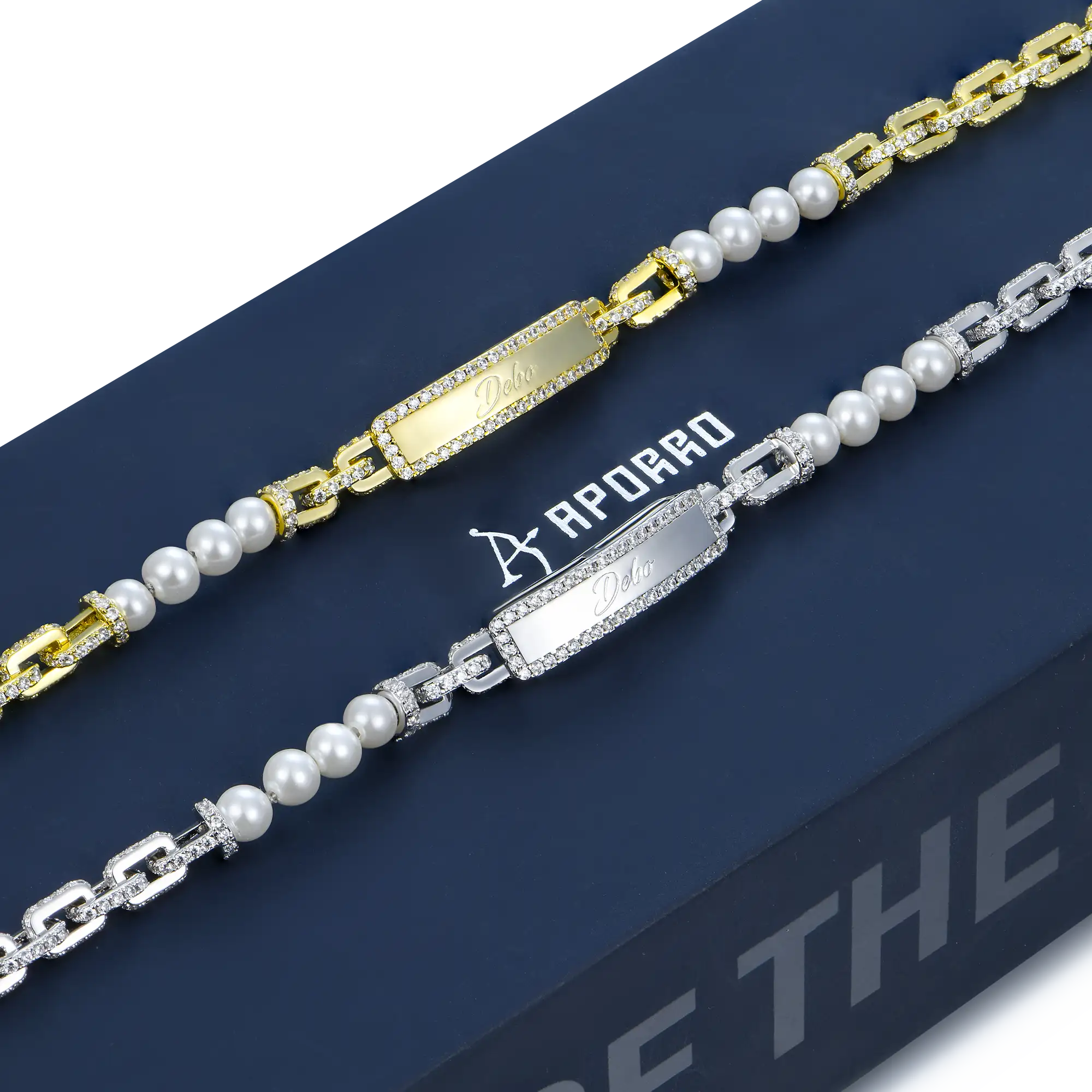 Custom Pearl Name Tag Bracelet - 5mm - Image 22
