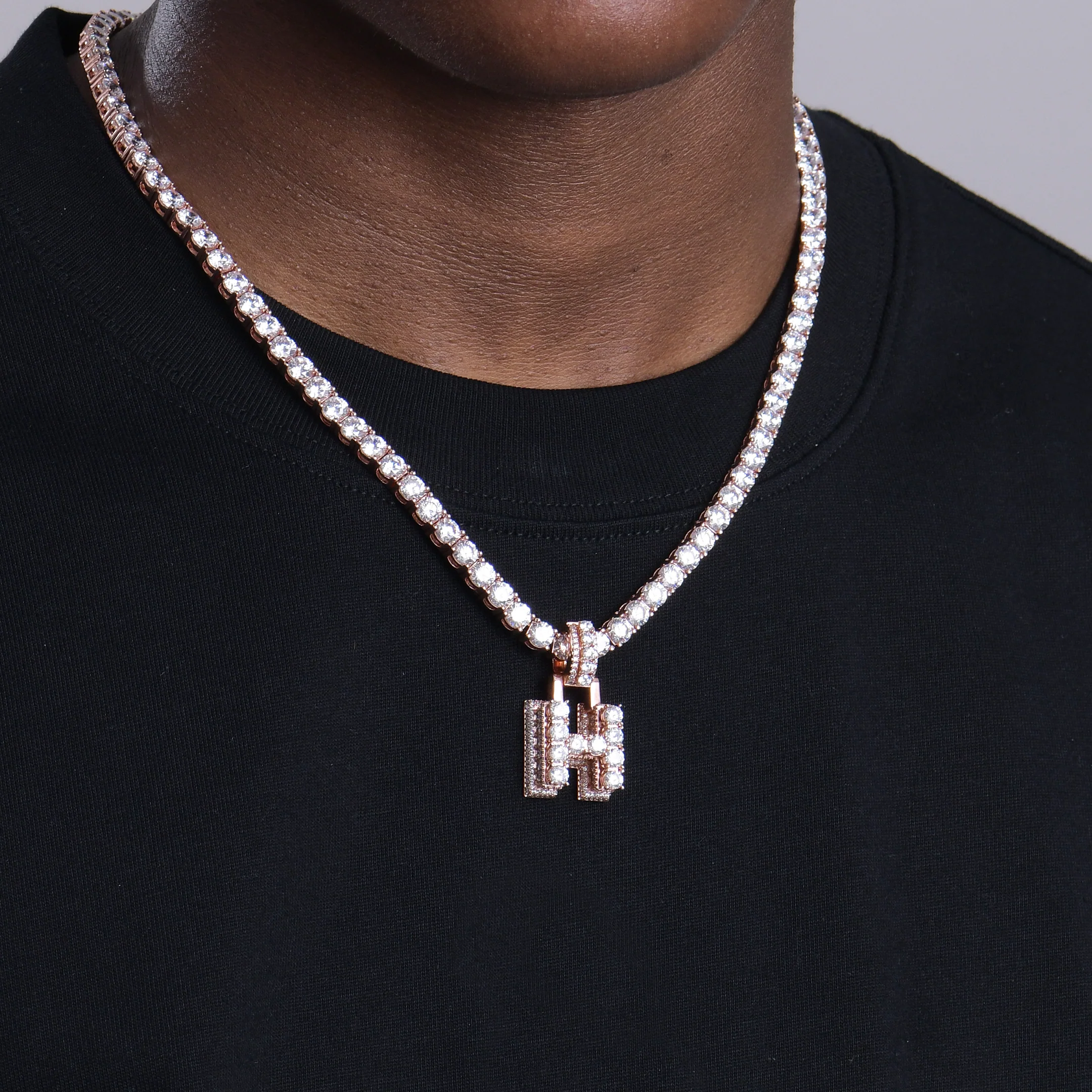 Custom Radiant Layers Vertical Letter Pendant - Image 5