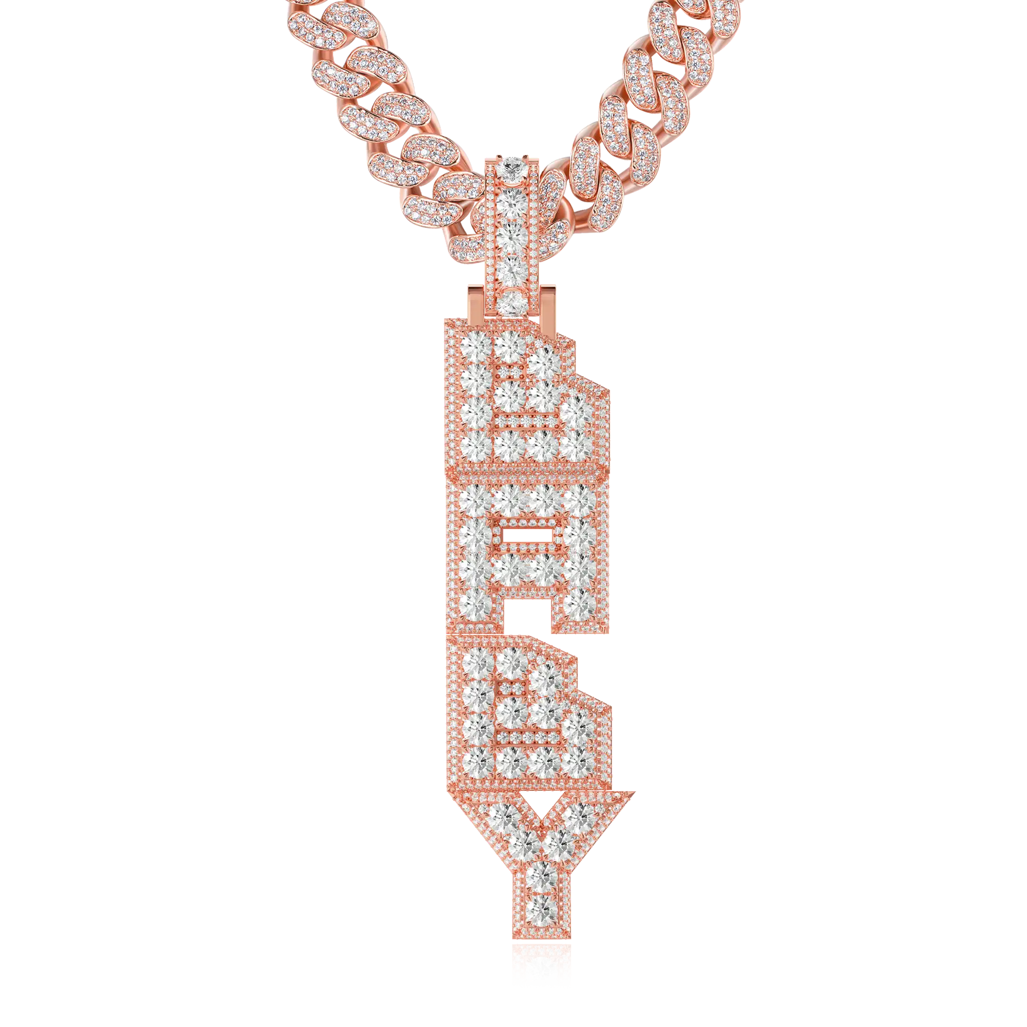 Custom Radiant Layers Vertical Letter Pendant - Image 7