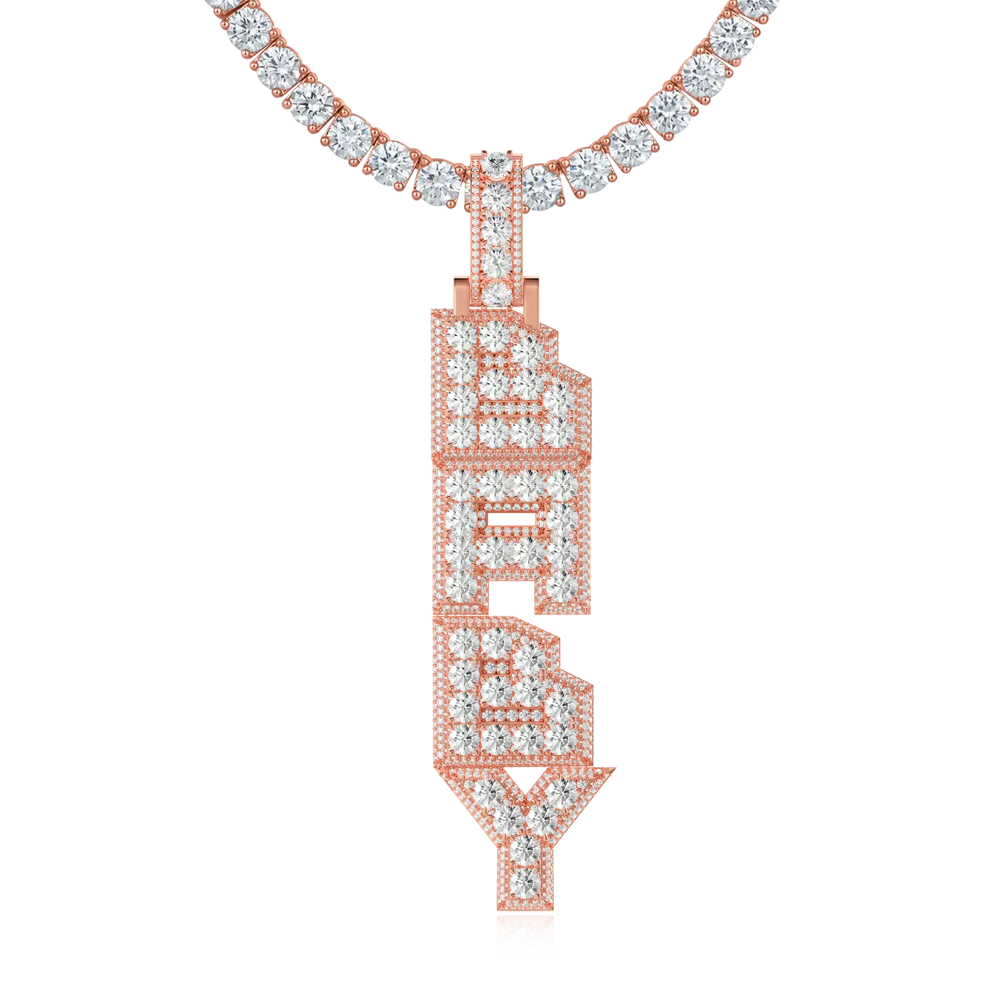 Custom Radiant Layers Vertical Letter Pendant - Image 8