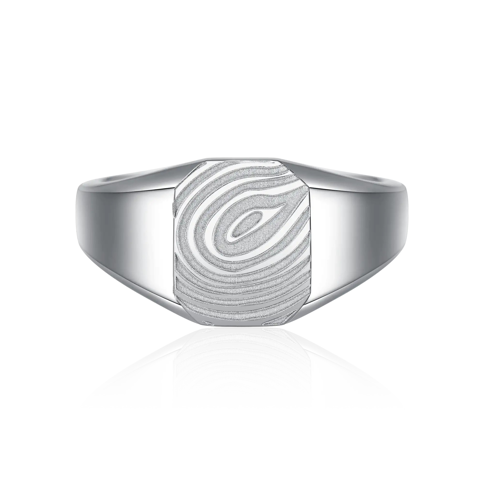 Custom Signet Octagon Ring - Fingerprint - Image 3