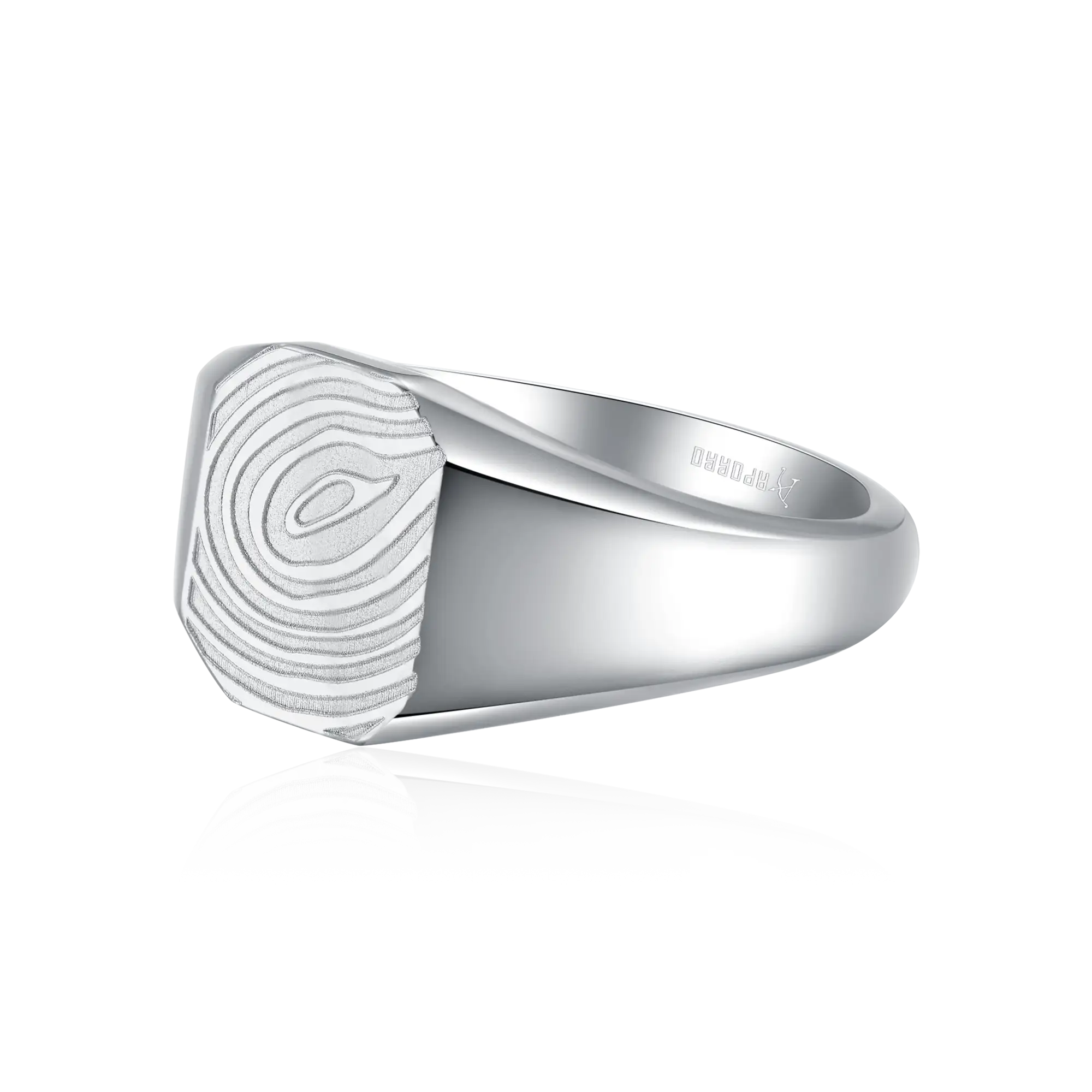 Custom Signet Octagon Ring - Fingerprint - Image 4