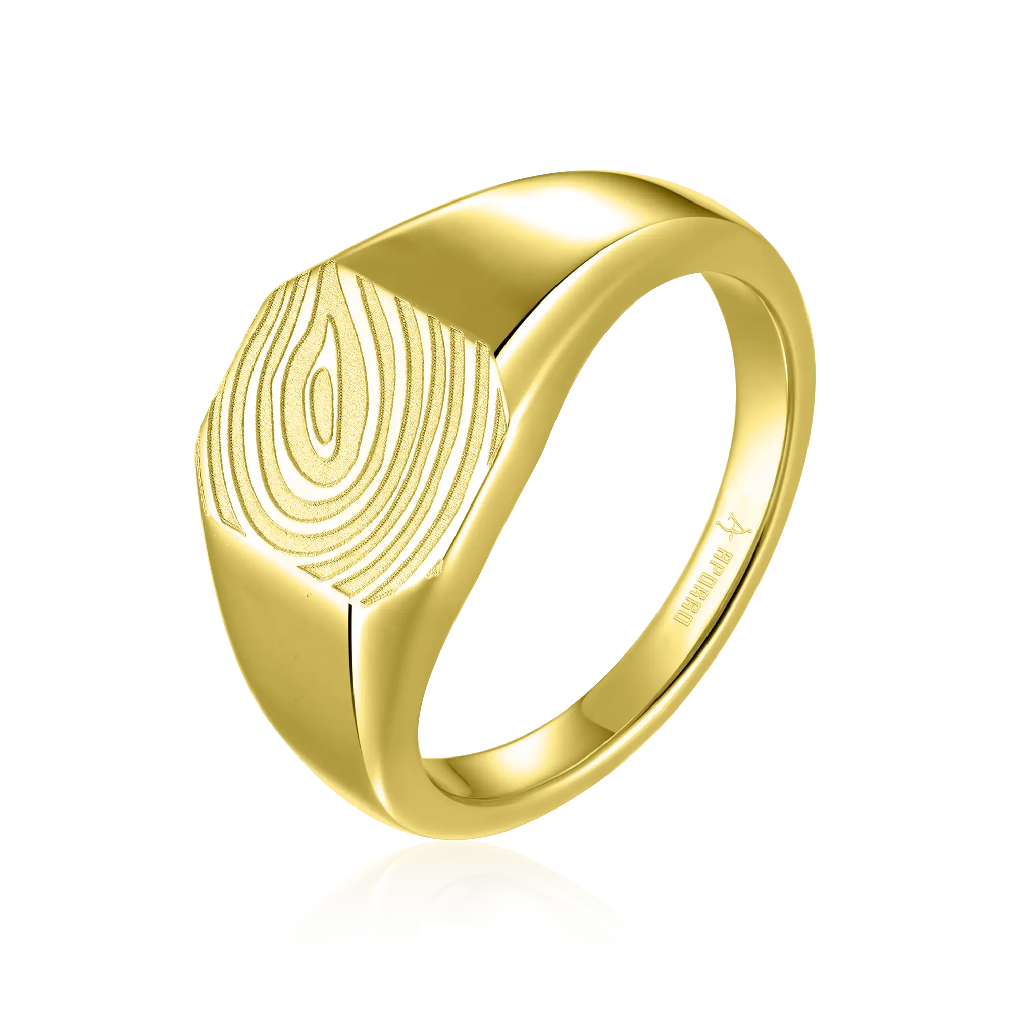 Custom Signet Octagon Ring - Fingerprint - Image 5