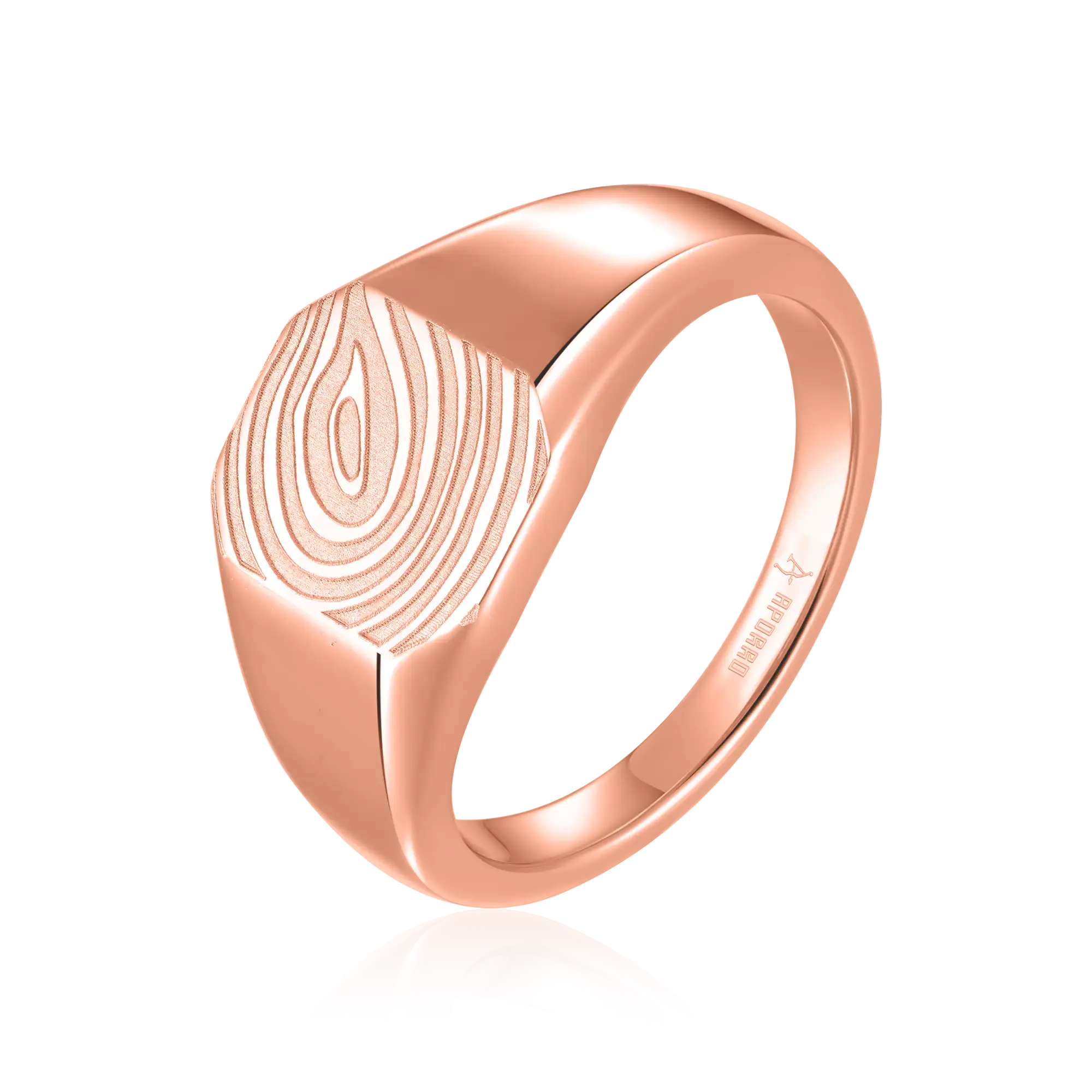 Custom Signet Octagon Ring - Fingerprint - Image 8
