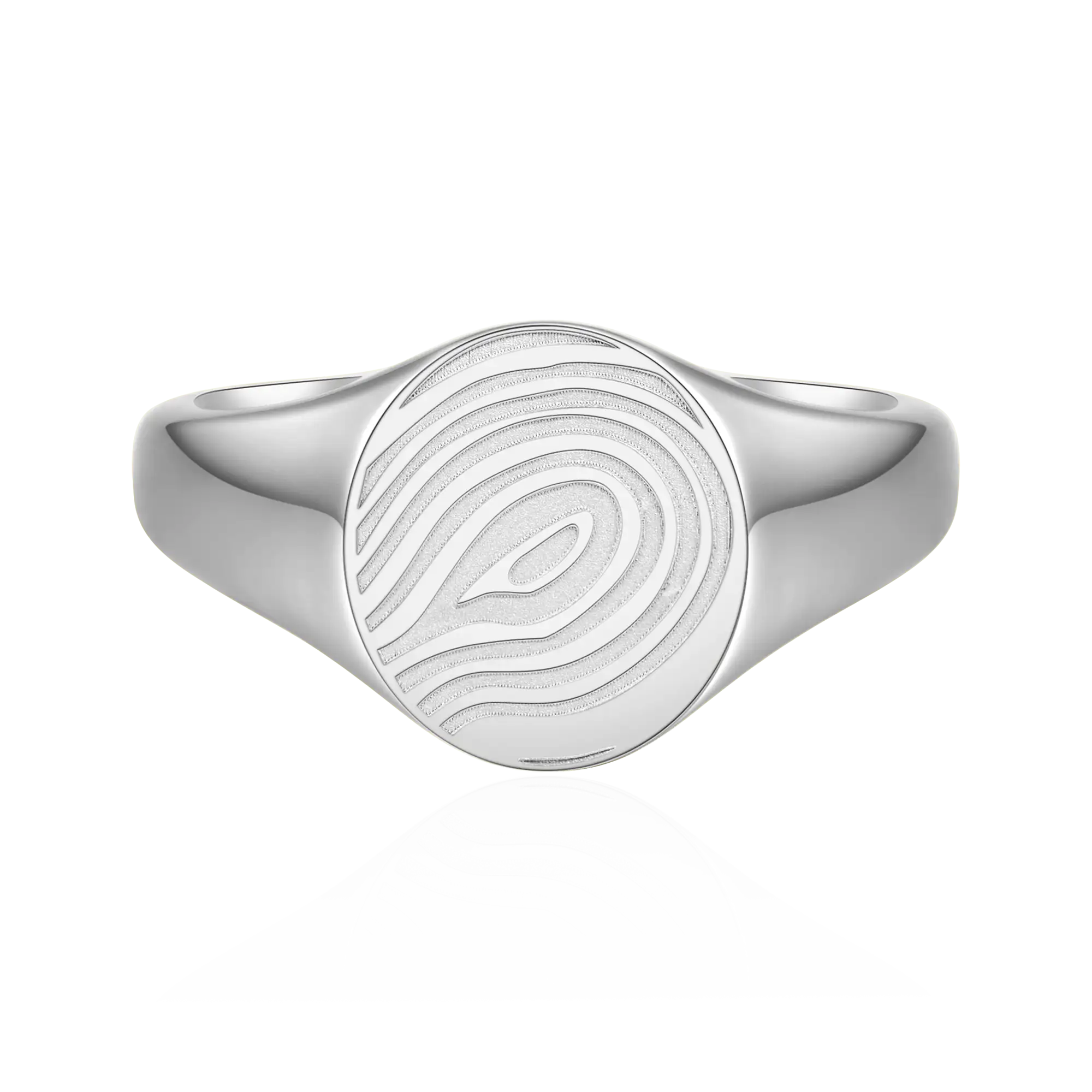 Custom Oval Signet Ring - Fingerprint - Image 4