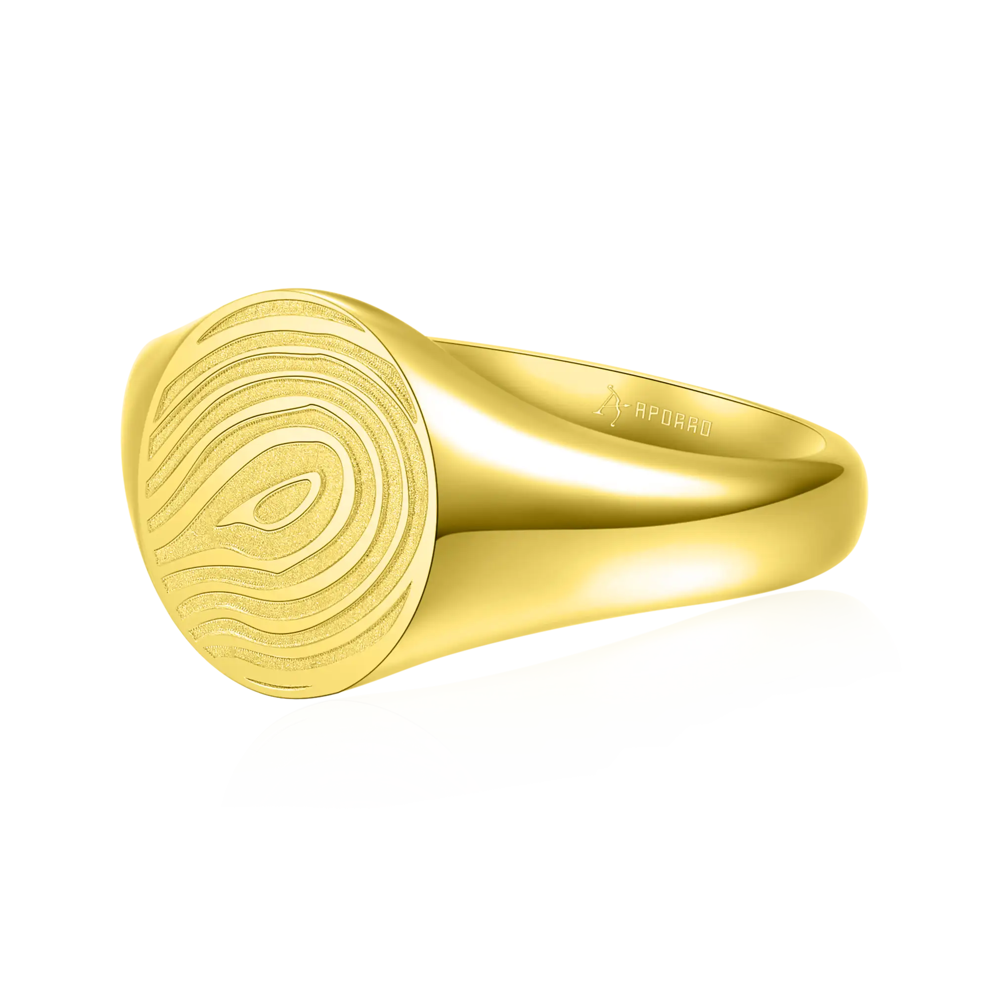 Custom Oval Signet Ring - Fingerprint - Image 8