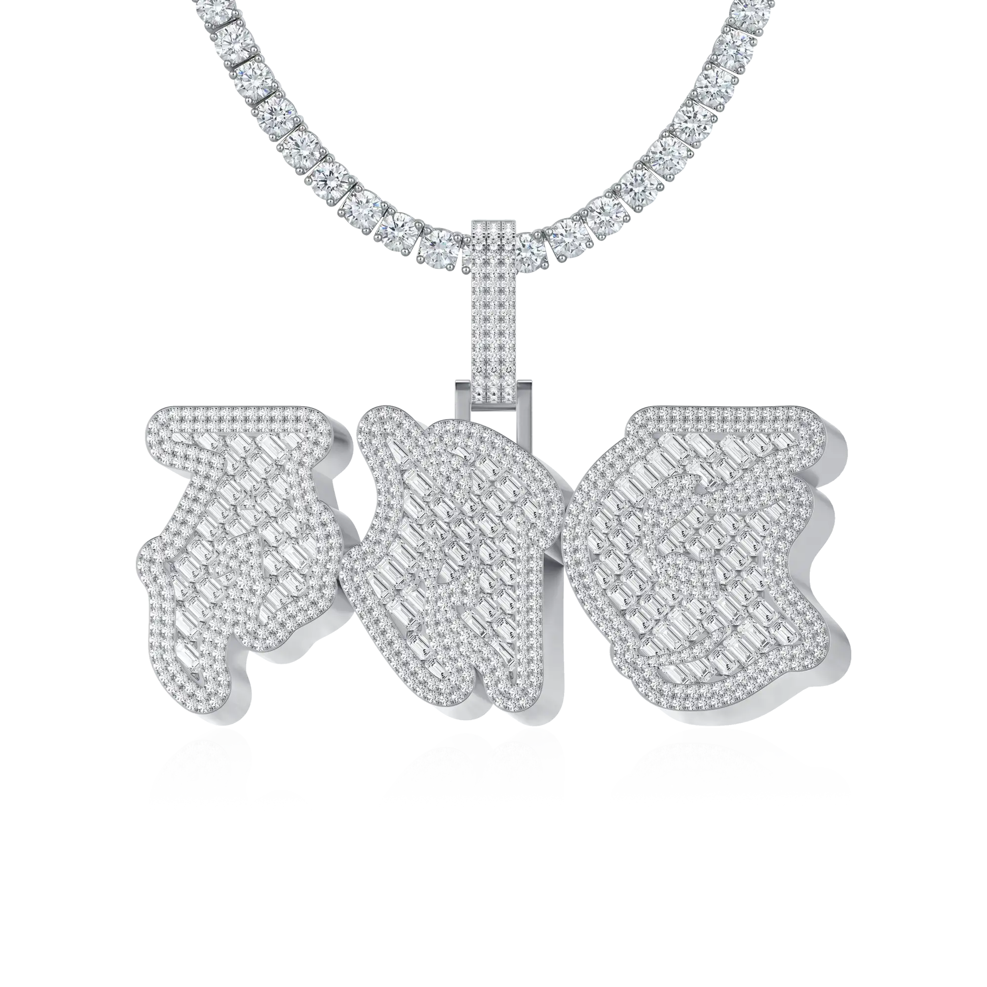 Custom Woven Set Letter Pendant - Image 6