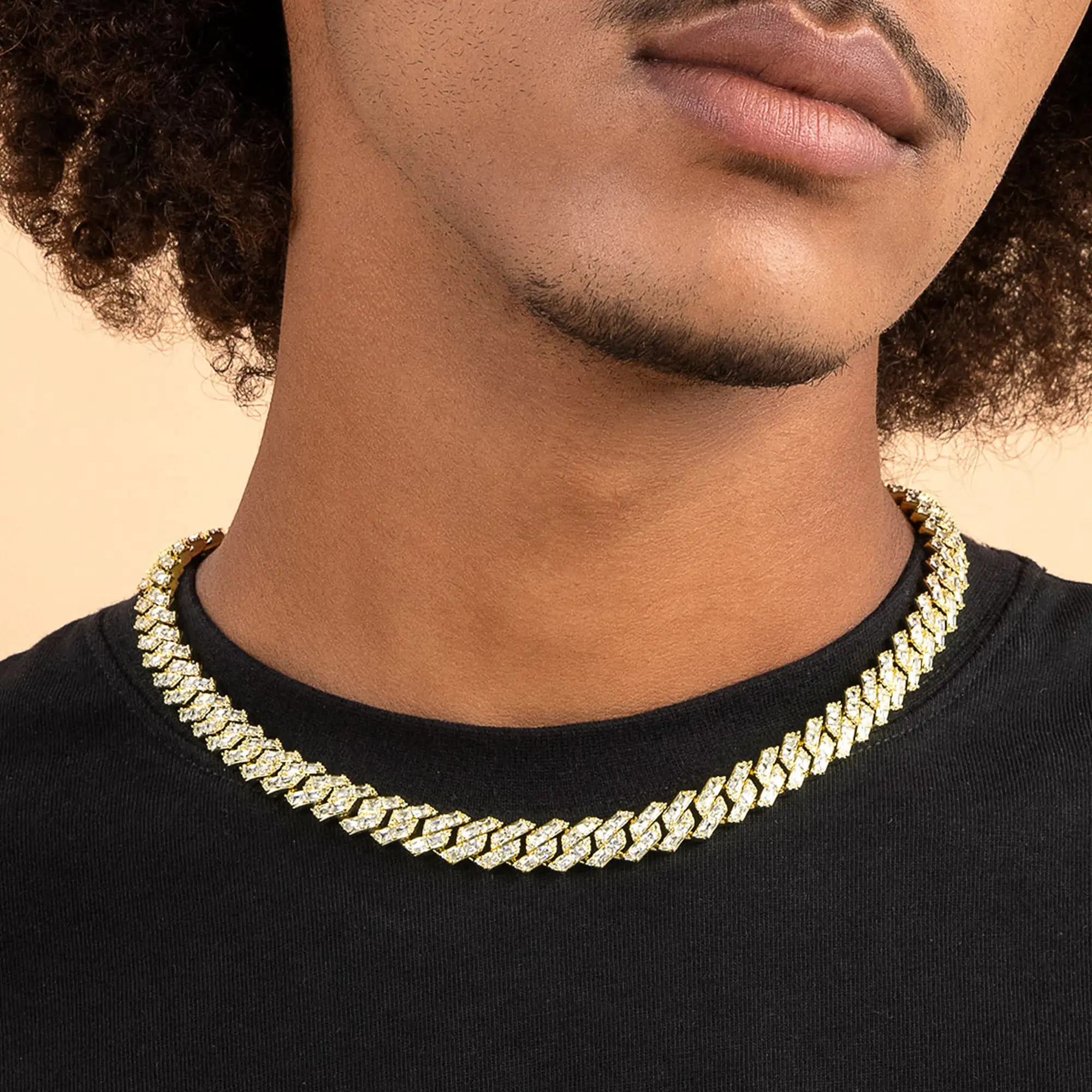 Emerald Cut Prong Cuban Link Chain - 10mm - Image 9