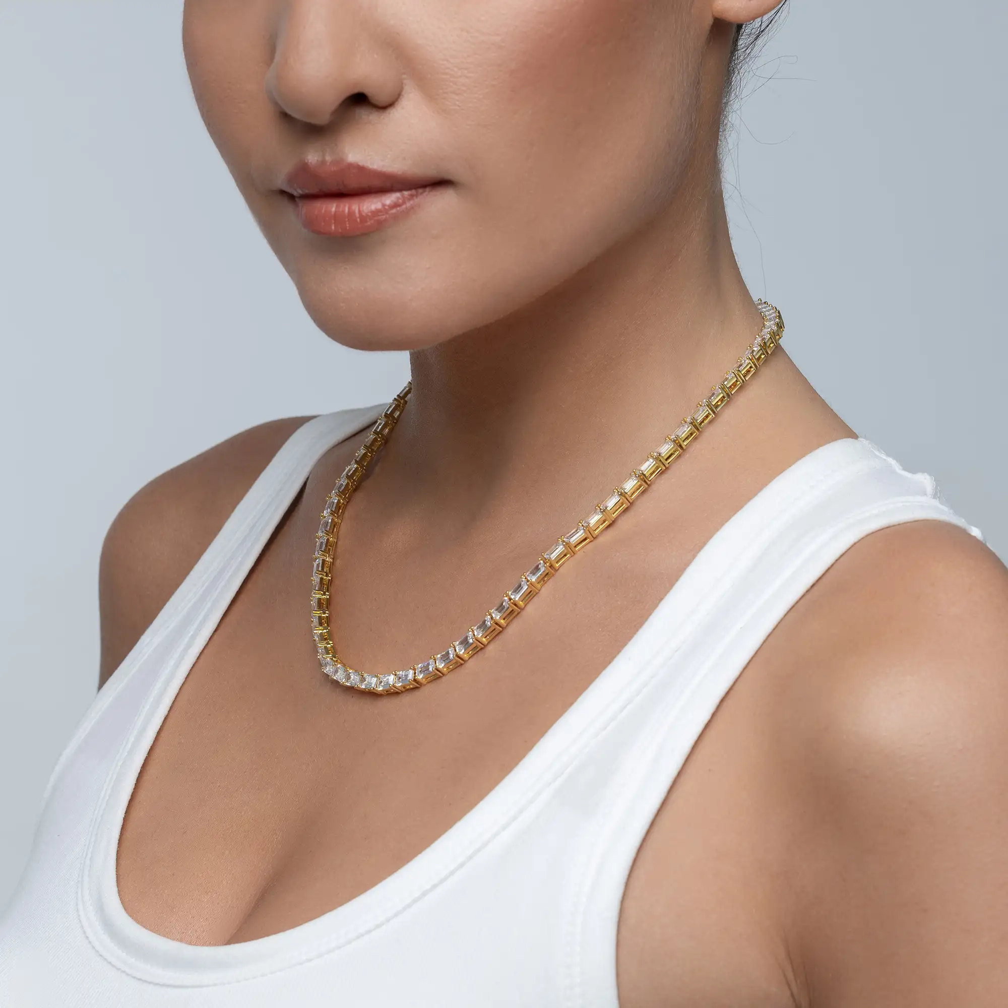 Emerald Cut Tennis Chain - 4mm - Image 2