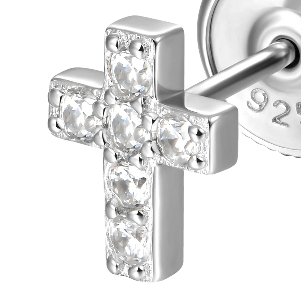 S925 Eternal Cross Stud Earring - Image 3