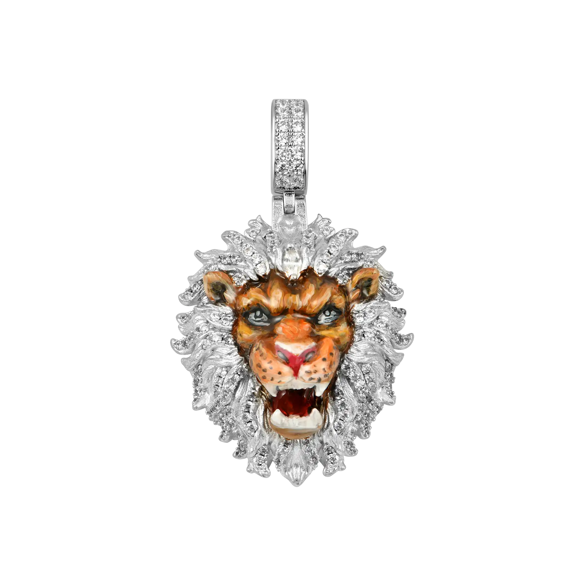 Fearless Lion Enamel Miniature Pendant - Image 4