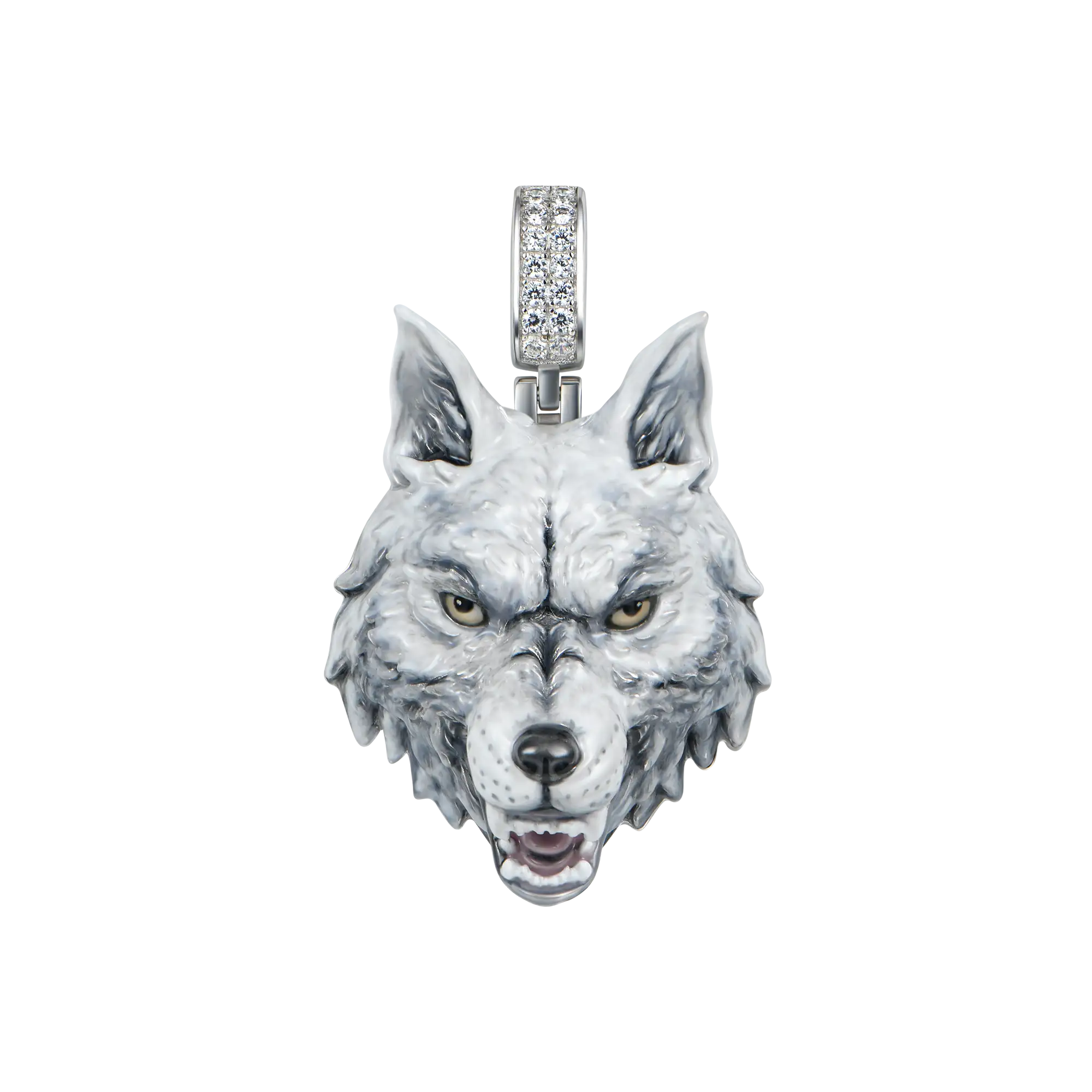 Fearless Wolf Enamel Miniature Pendant - Image 4